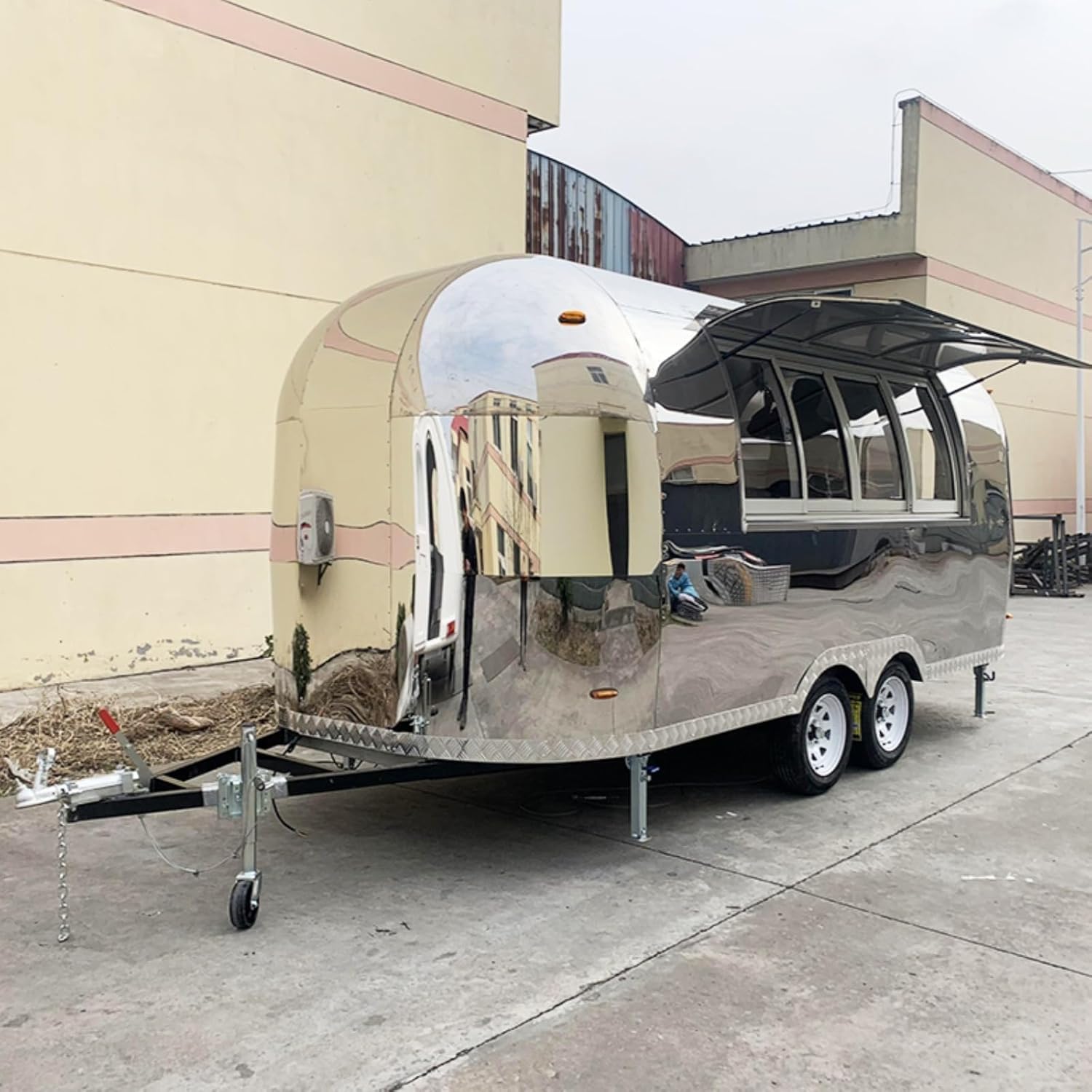 Mirror Food Trailer Truck for Sale Small Catering Trailer Snack Taaco Cart for Business Mobile Restaurant Cart Shipping Container
