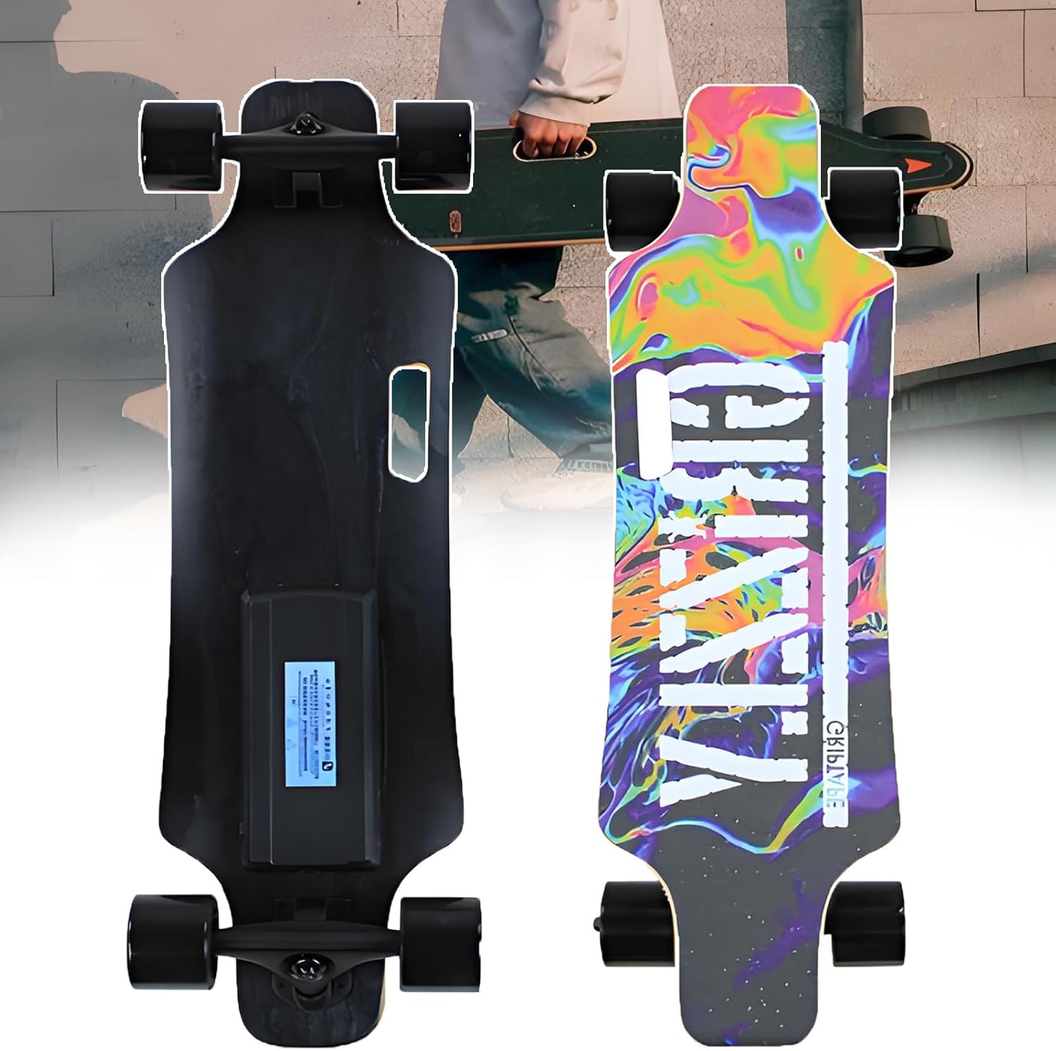 350w Electric Cruiser Skate Boards,25km/16mph Top Speed, 15% Hill Climb & 15km/9.4 Mi Range | Shock-Absorbing 7-Ply Maple Deck +7.4cm Wheels | for Beginners & Teens & Adults,TypeA