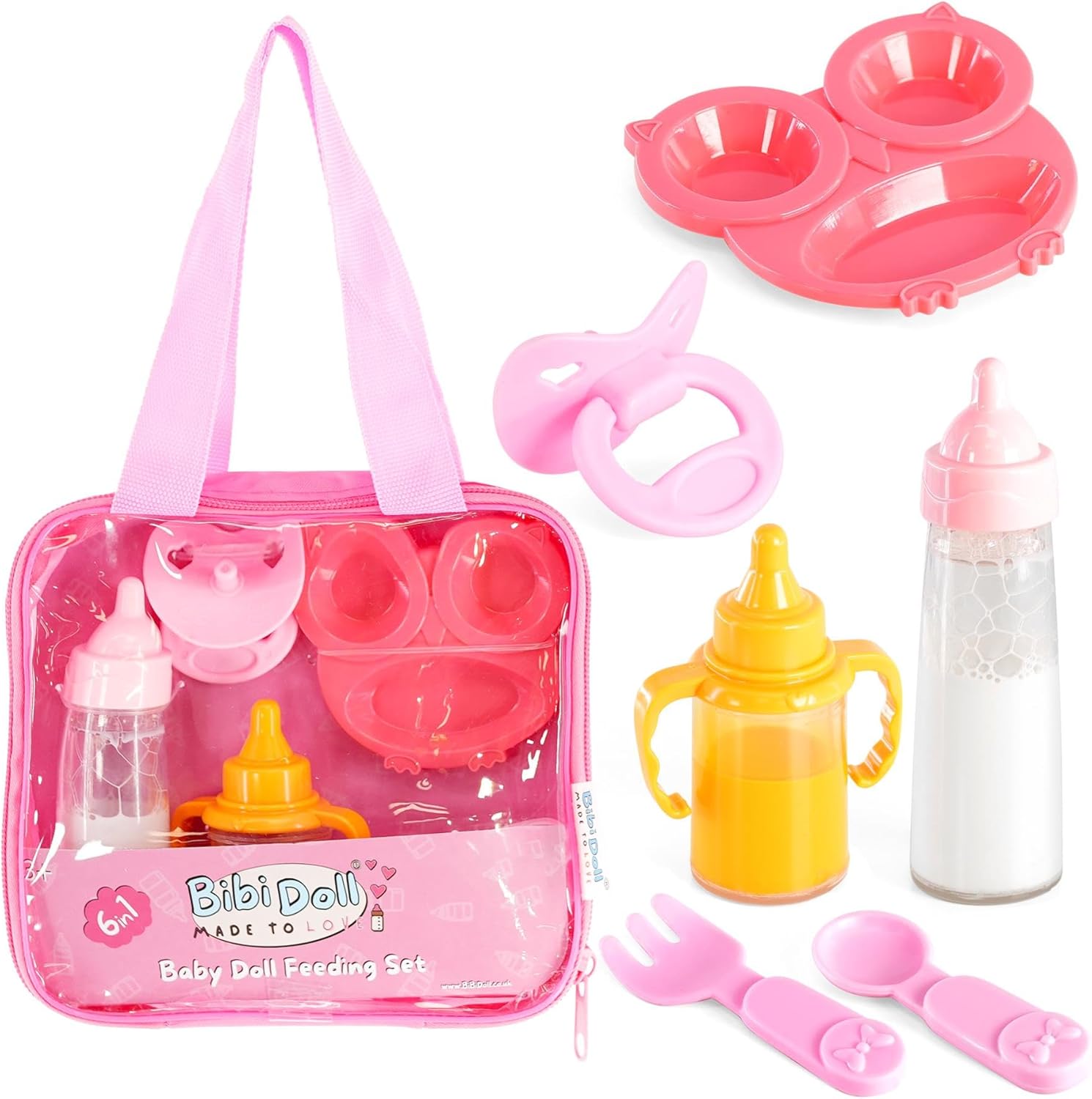 Bibi Doll Feeding Set Magic Bottle Baby Doll Accessories Dummy Doll Care Playset Age 3+