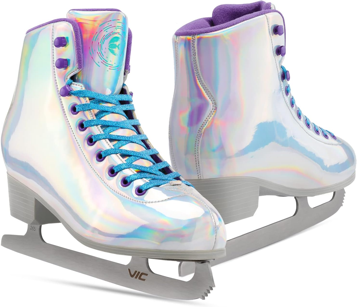 FEETCITY Ice Skates for Women Girls Lace-Up Adult Figure Skate with Skate Guards Ice Hockey Skates Indoor/Outdoor