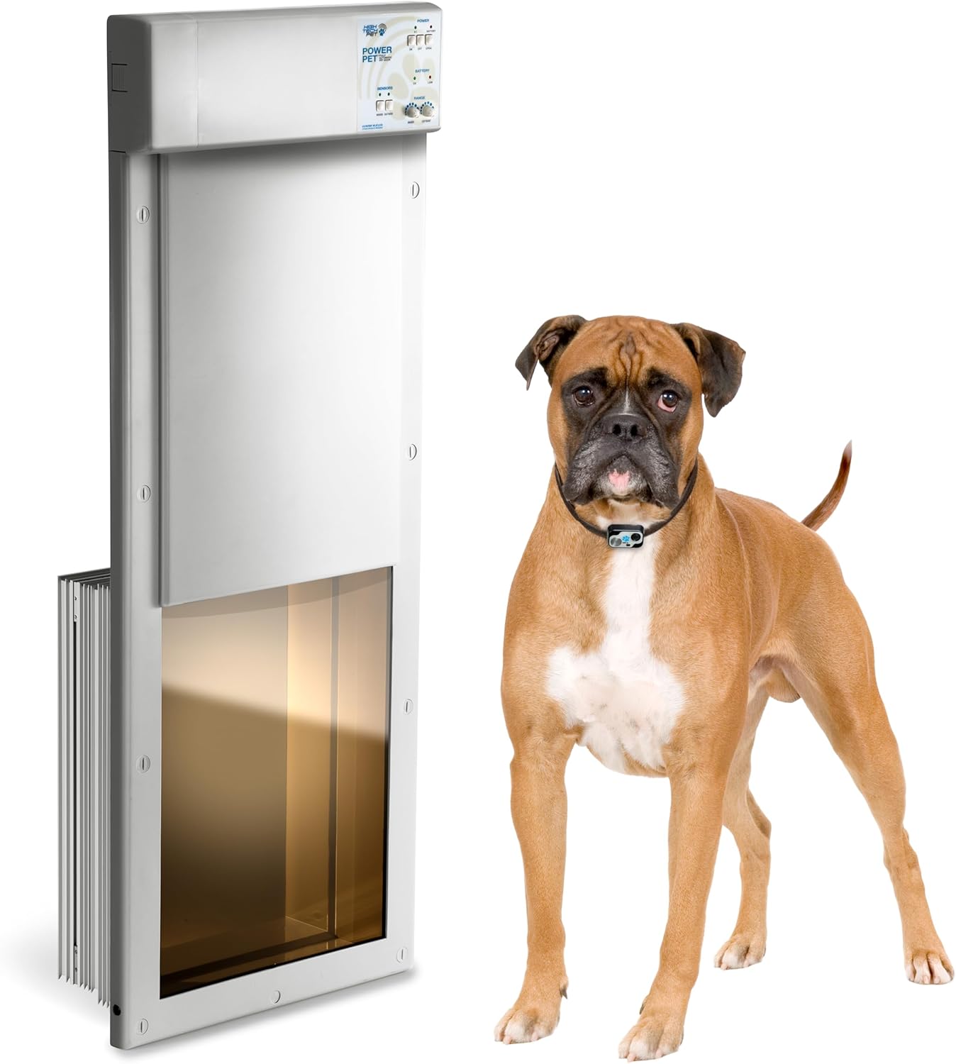 Power Pet, Fully Automatic Pet Door, Large, Wall Mount, by High Tech Pet Brand. Pet Operated, Air-Tight, Quick, Quiet Operation, Assembled in USA with USA Customer Service