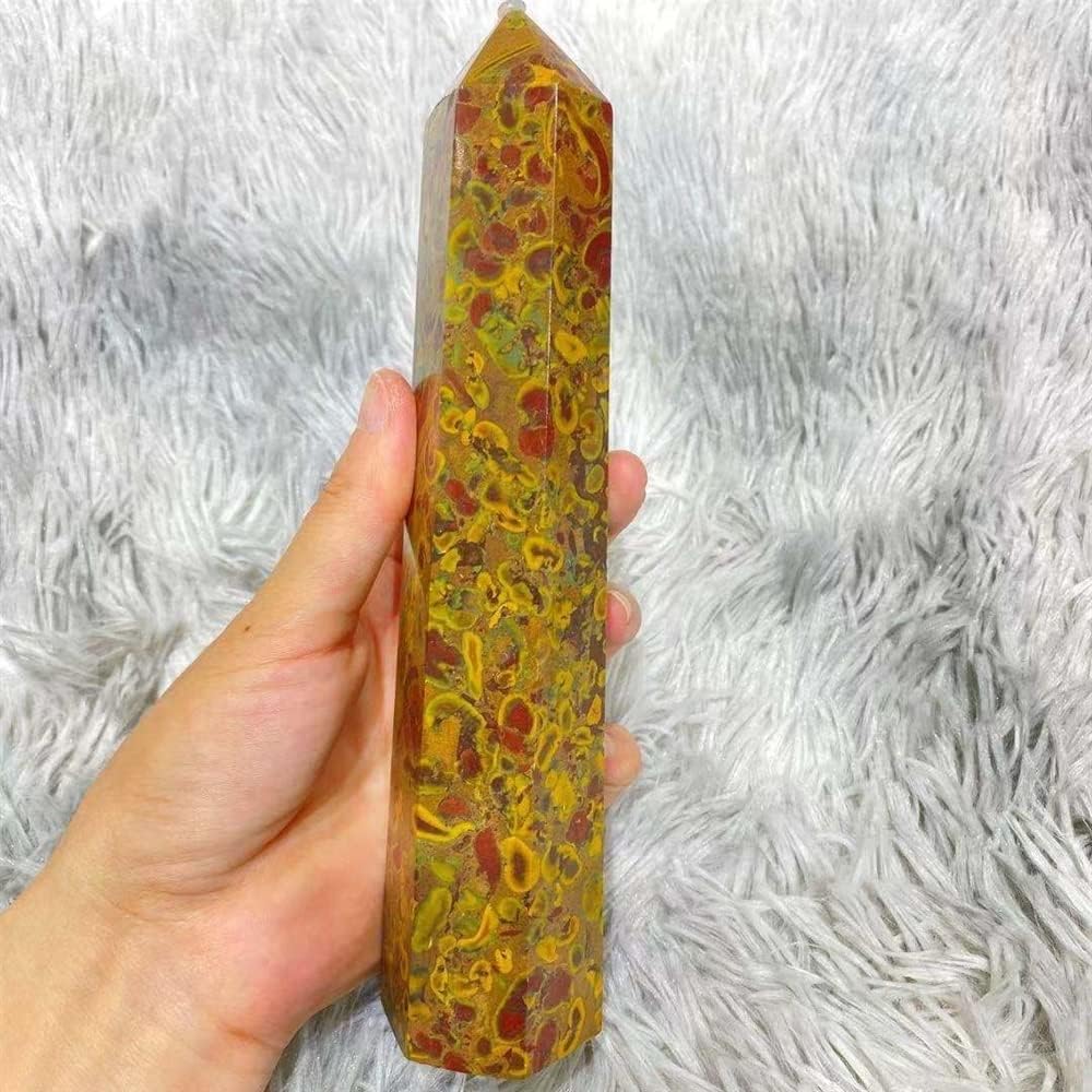 Full of texture Natural Magic Natural AZO Stone Crystal Quartz Obelisk Reiki Room Decoration Gift (Size : 300g)