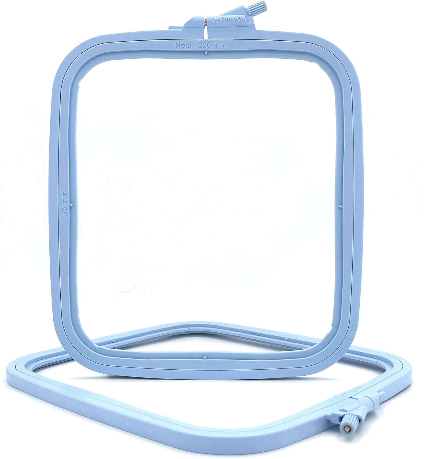 Nurge Blue Medium (No:3) Plastic Square Embroidery Hoop, Cross Stitch Hoops, Punch Needle Hoop , DIY Craft Sewing,ABS Plastic Embroidery Hoops