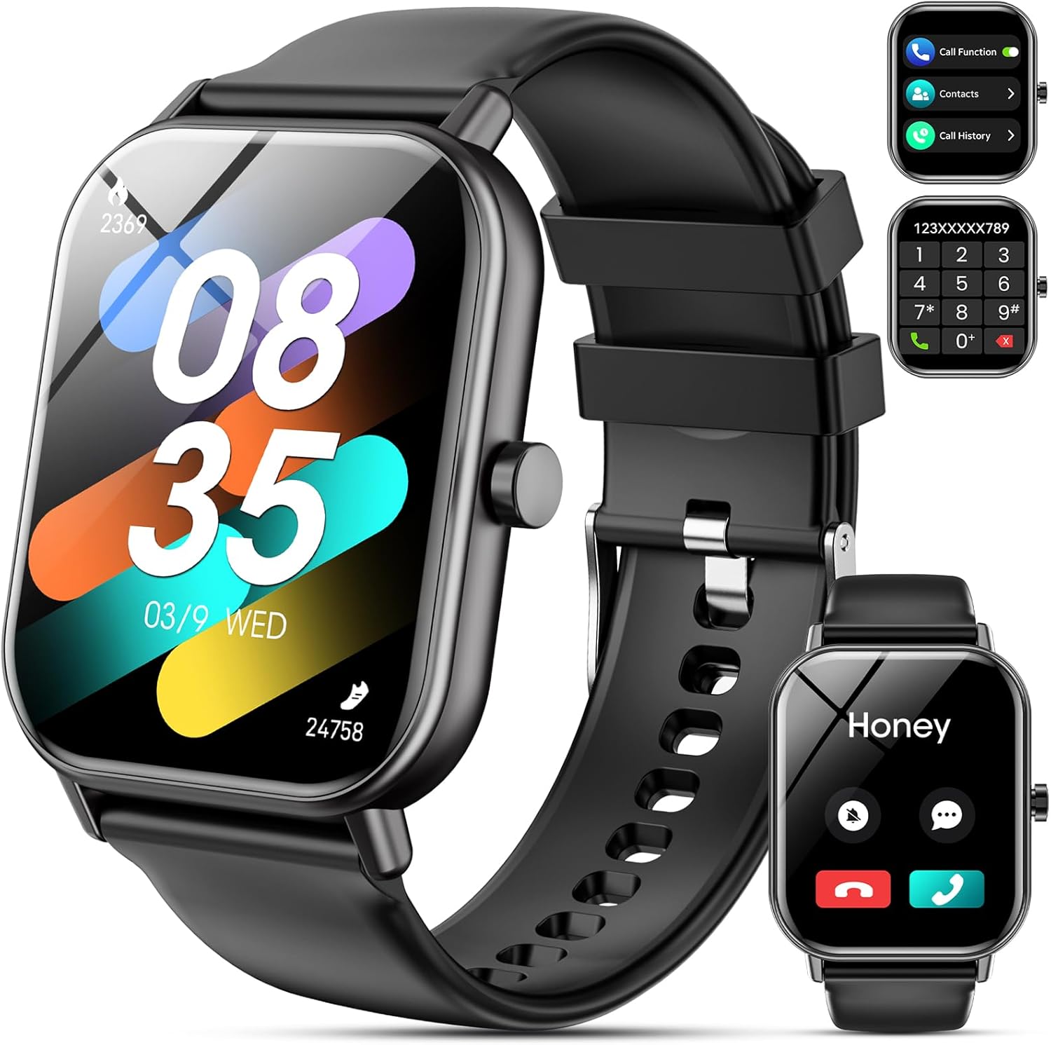 Haulvean Smart Watch for Men Women Answer/Make Calls,1.85''HD Smartwatch with Pedometer 24/7 Heart Rate SpO2 Sleep Monitor,110+ Sports Fitness Watch,IP68 Waterproof Activity Tracker for Android iOS