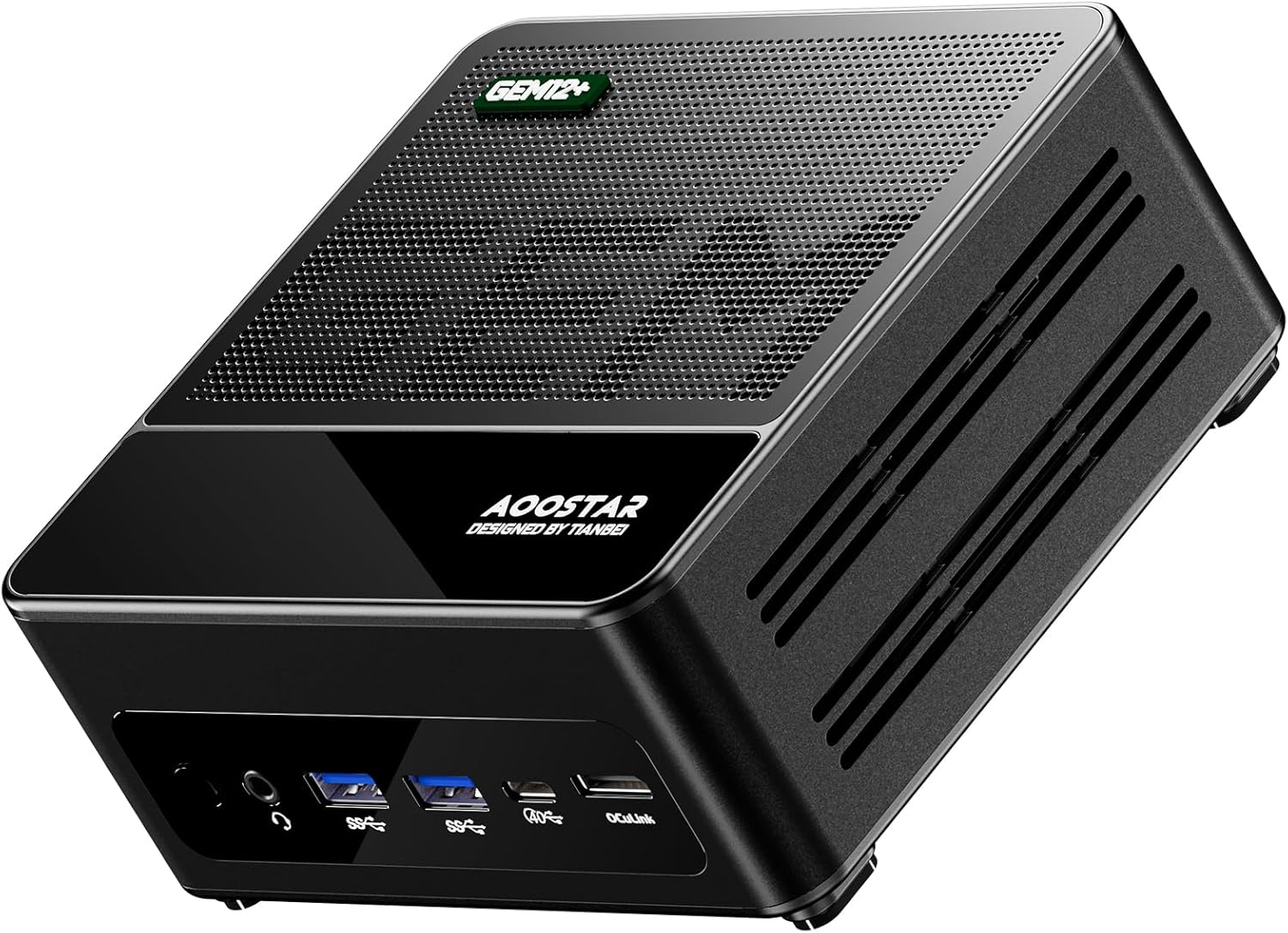 AOOSTAR GEM12+ Mini PC ryzen7 Pro 8845HS with 64G DDR5 1TB M.2 SSD,8K 4-Display Micro Gaming Desktop Computer of 2x 2.5G RJ45/Oculink/USB4x2/HDMI2.1 for Business and Office