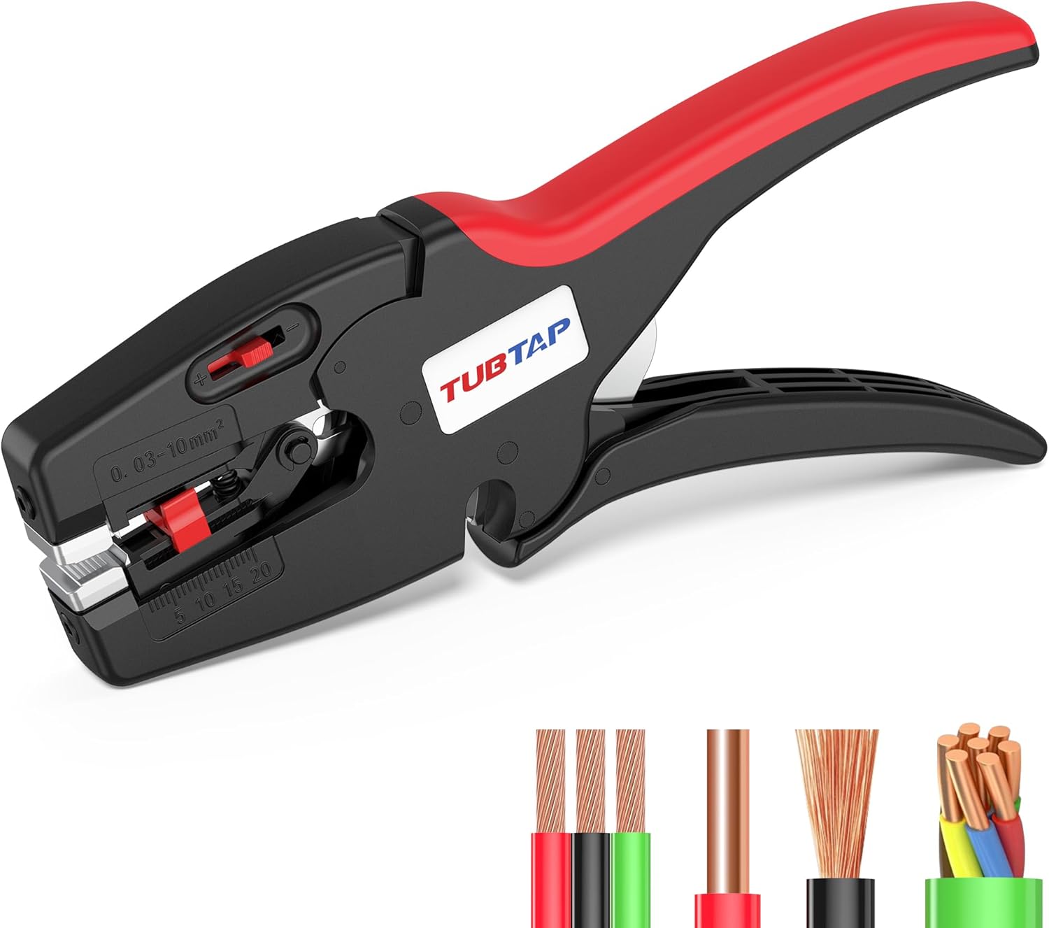 TUBTAP Wire Stripper Tool, 3 in 1 Self Adjusting Wire Stripper Strength/Length and Cutting Heavy Duty Automatic Electrical Wire Strippers tool 32-7 AWG for Electronic, Electric, Automotive Repair