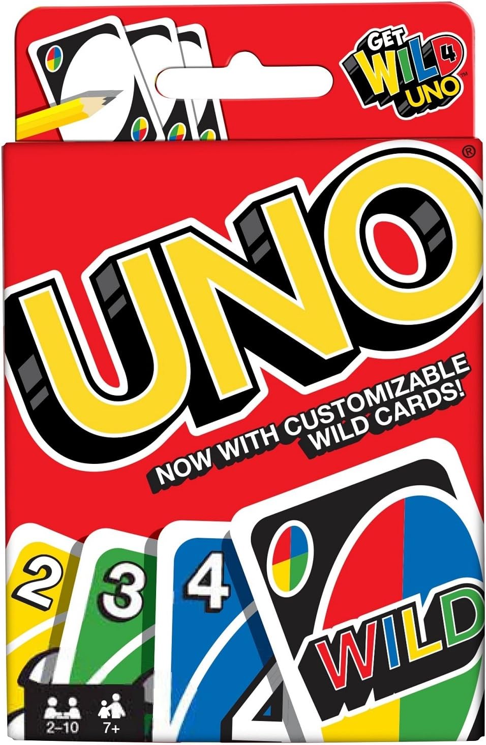 Mattel Games UNO Card Game, Multi, 8 x 3-3/4 x 81/100 in (42003)