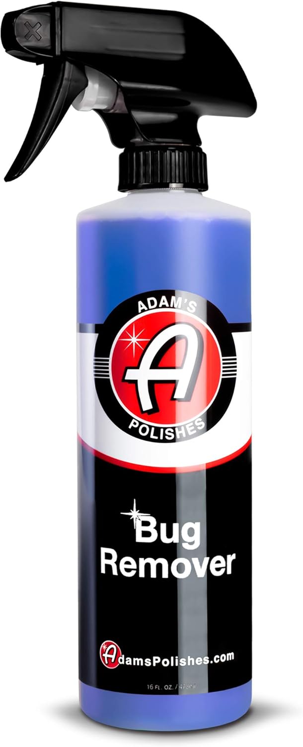 Adam's Car Bug Remover (16oz) - Powerful Car Bug Remover For Car Detailing | All Purpose Spray Removes Bug & Tar From Plastic, Rubber, Metal, Chrome, Glass, RV, Boat, Motorcycle