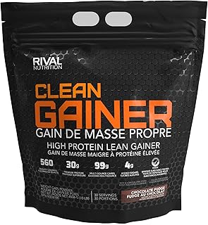 Rivalus Clean Gainer - Chocolate Fudge 10 Pound - Delicious Lean Mass Gainer with Premium Dairy Proteins, Complex Carbohydrates, and Quality Lipids, No Banned Substances, Made in USA