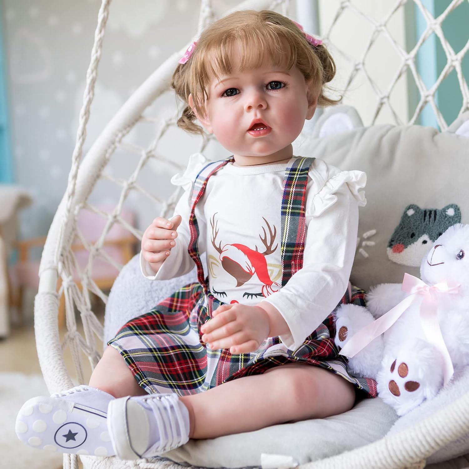 YIHANGG 75CM Huge Reborn Baby Doll Girl with Visible Veins 12 Months Size 30inch Realistic Newborn Doll Children Birthday