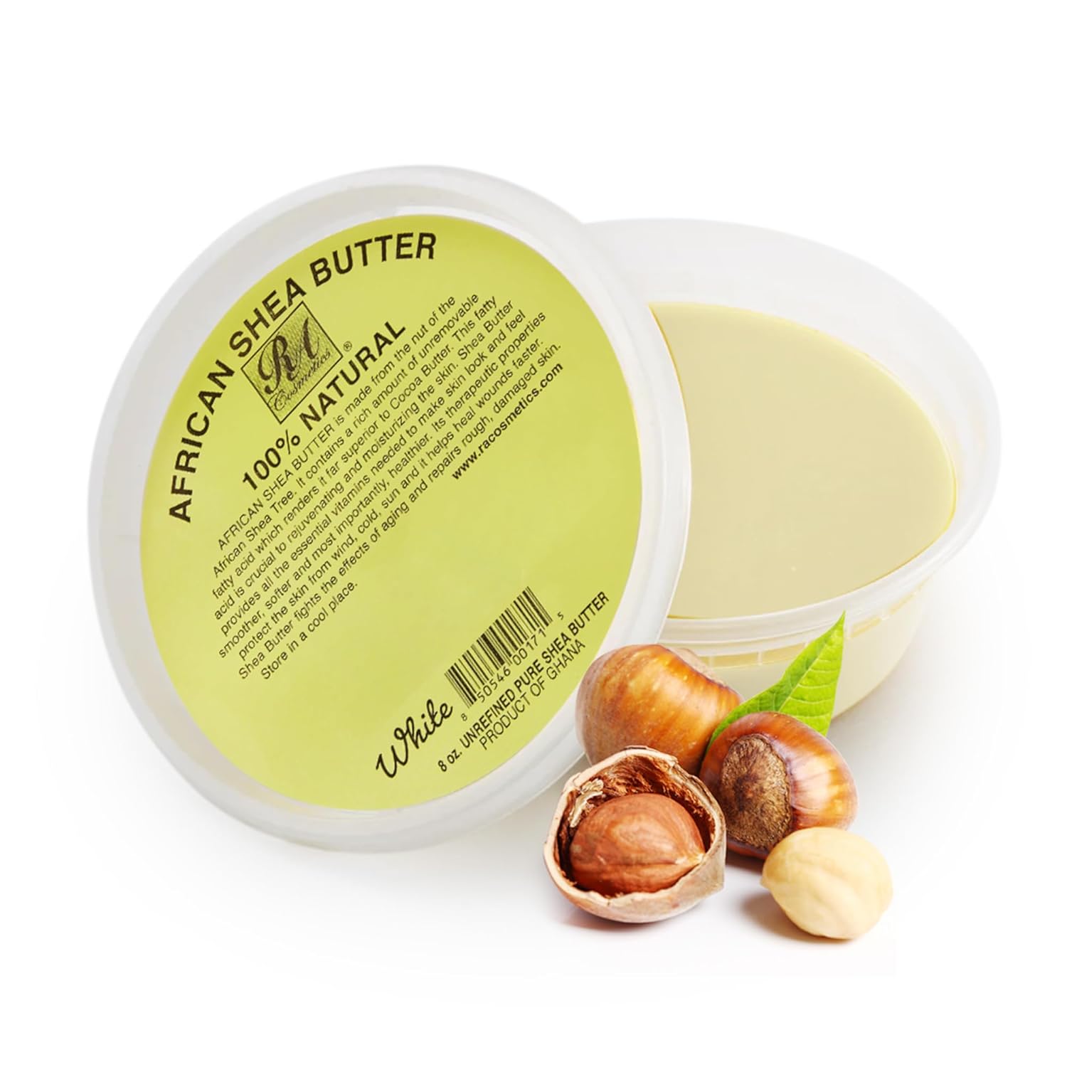 REAL African Shea Butter Pure Raw Unrefined From Ghana"IVORY" 8oz. CONTAINER