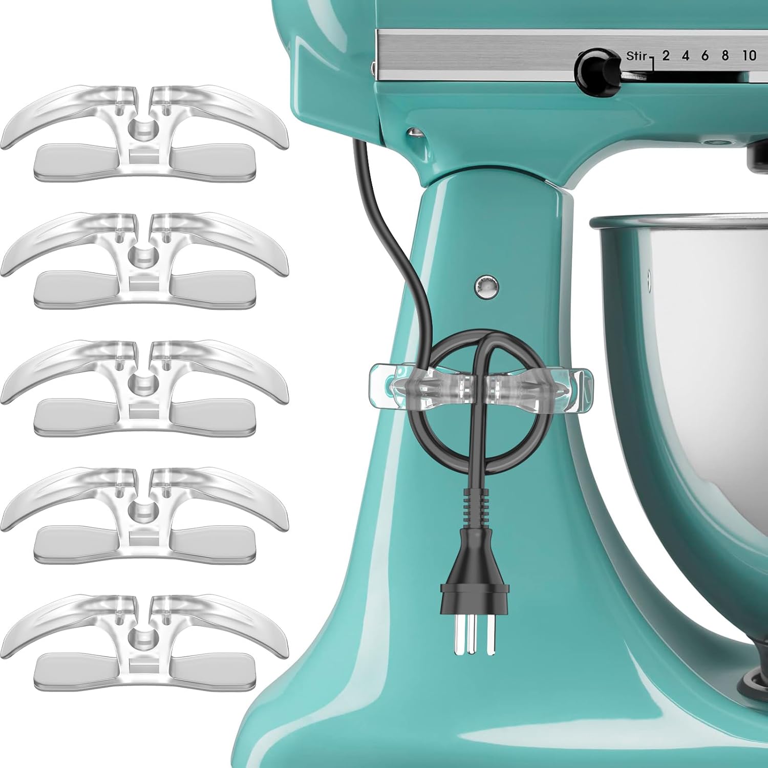 Upgraded Cord Organizer | Organization and Storage for Kitchen Appliances,Cord Keeper,Cord Wrapper,Cord Holder for Air Fryer,Coffee Maker,Blender,Toaster,Table Lamps Cord,5Pcs