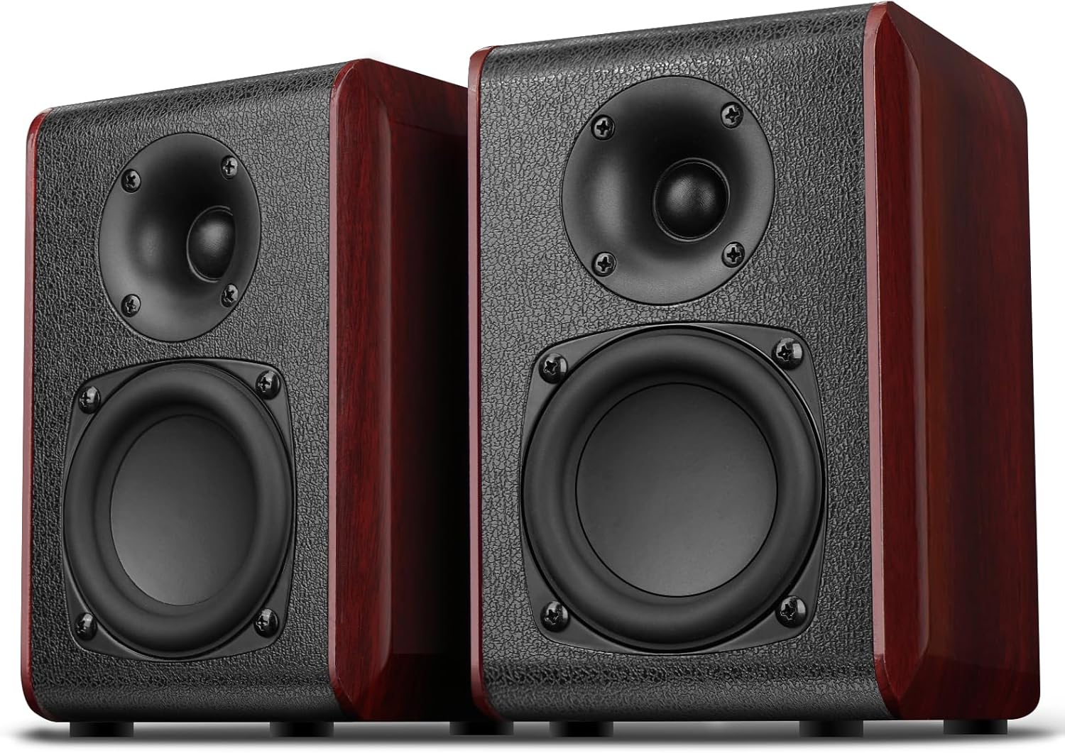 Saiyin Passive Bookshelf Speakers with 3.5 inch Woofer,Home Desktop Stereo Speakers,Amplifier or Receiver Required,Passive Surround, Front Speakers for PC/Gaming/Turntable,4 Ohms,Wall Mountable