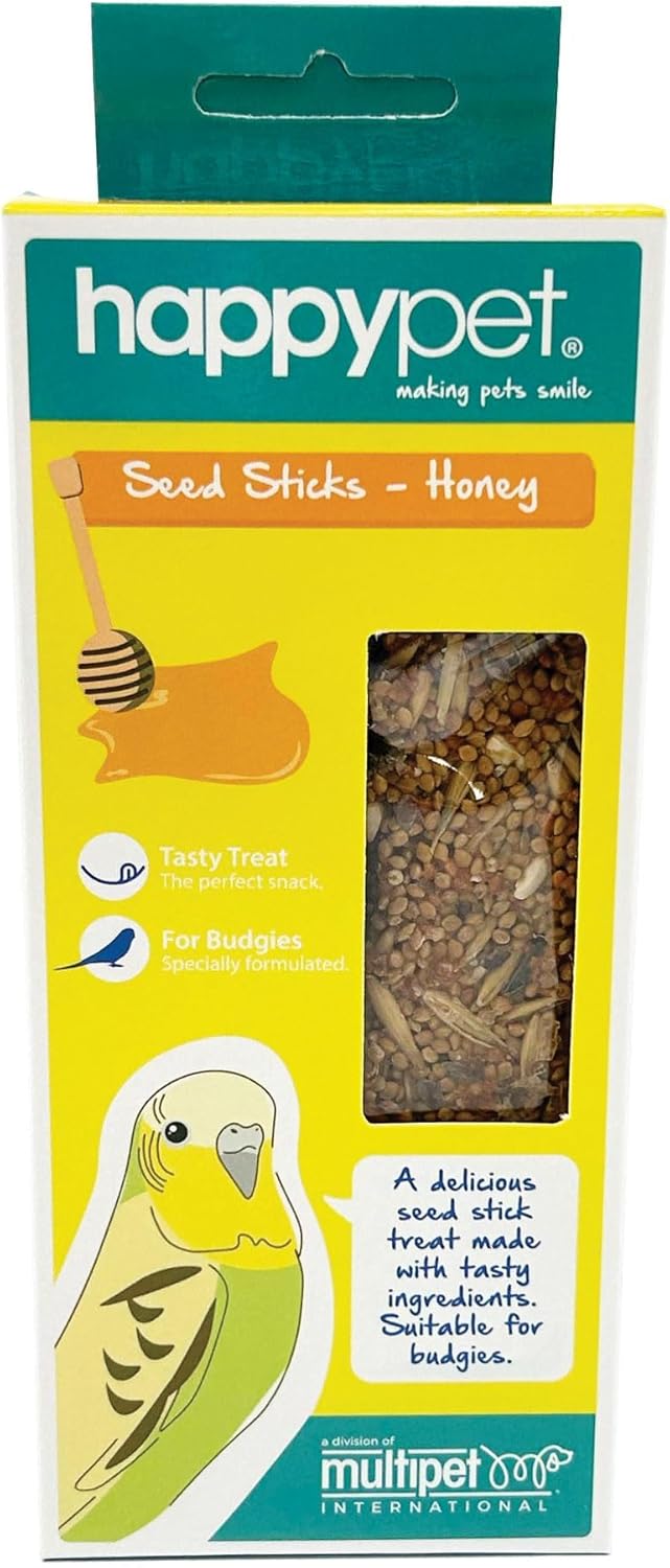 HappyPet Tweeter's Treats Seed Sticks for Budgies, Honey, packaging may vary