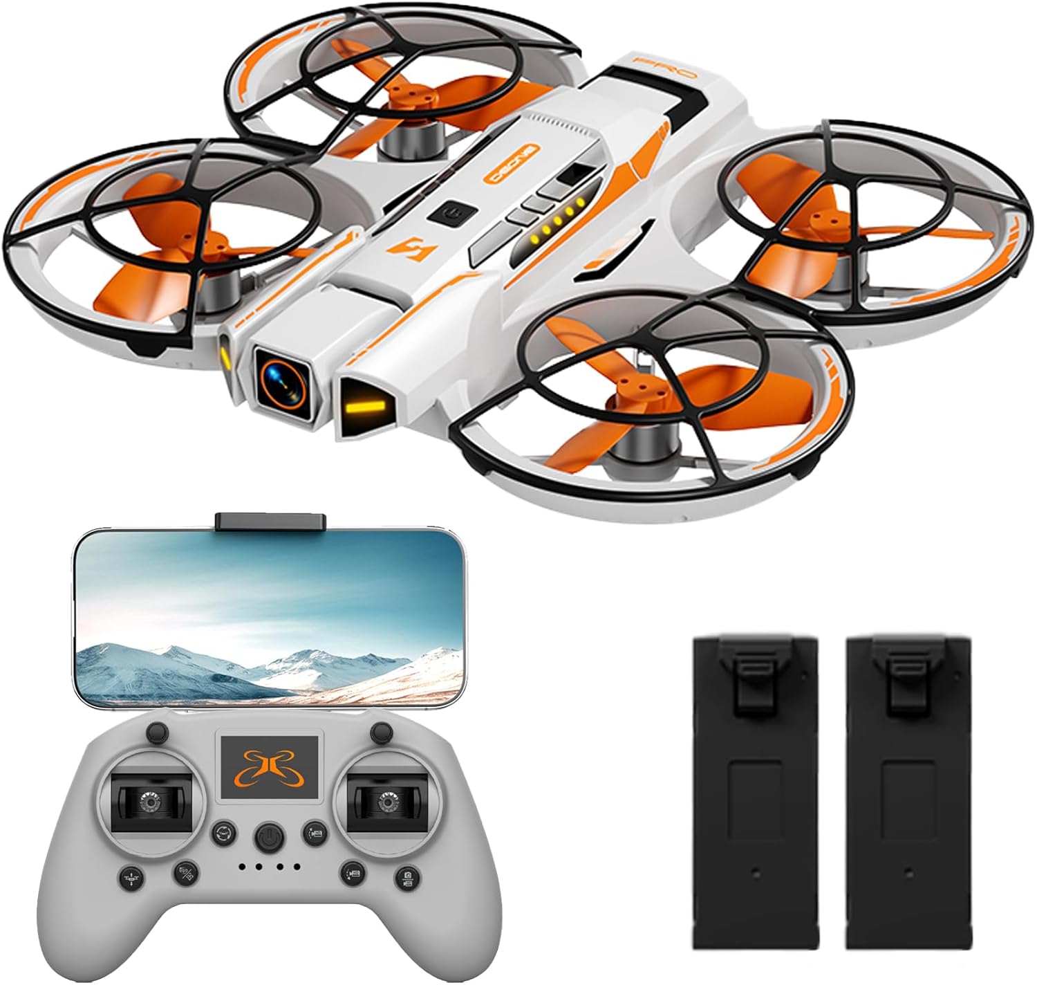 A21 PRO Drone, FPV Design, Unmanned Aerial Vehicle Airdrop, Brushless Motor, Optical Flow Localization, Active Obstacle Avoidance, 2 batteries. (White-2 batteries)