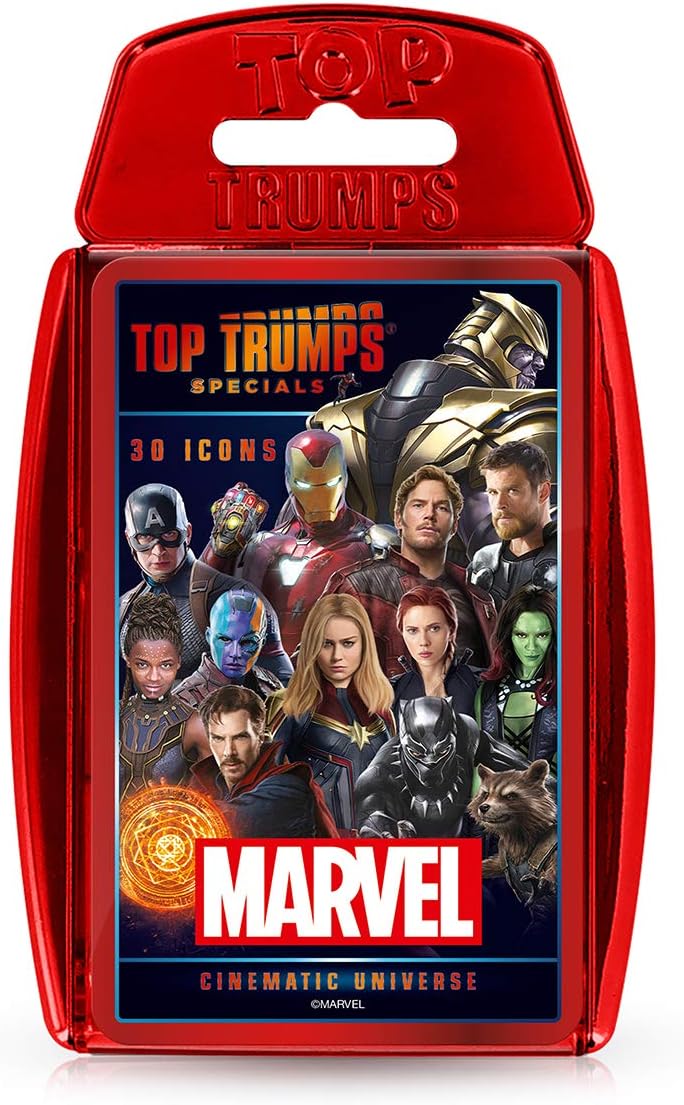 Top Trumps Marvel Cinematic Universe Special Card Game, Play with Black Widow, Iron Man and Black Panther, Thanos and Loki, age 12+