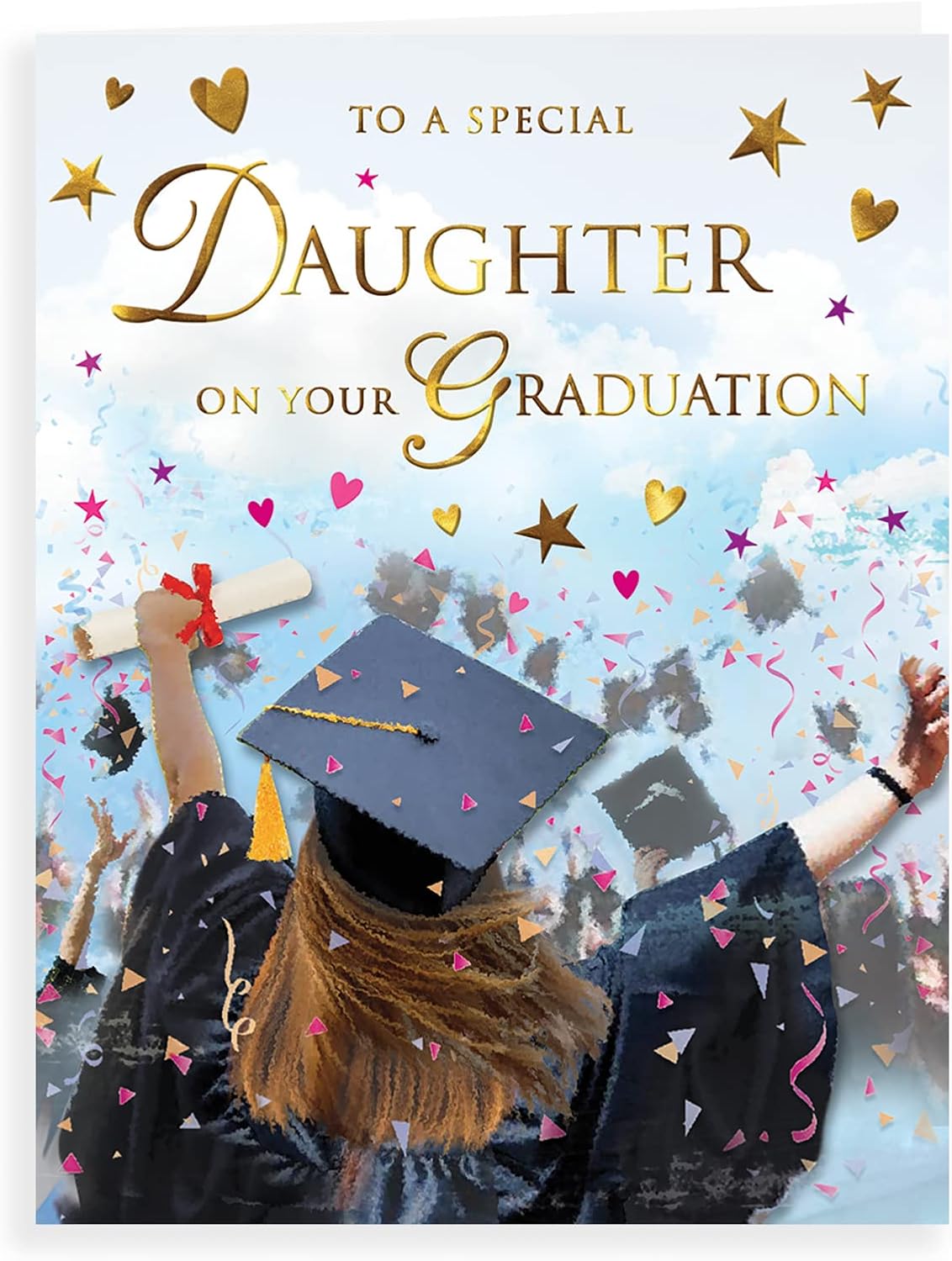 Regal Publishing C80985 Traditional Graduation Card Graduation Daughter,black|grey|green|beige,- 8 x 6 inches