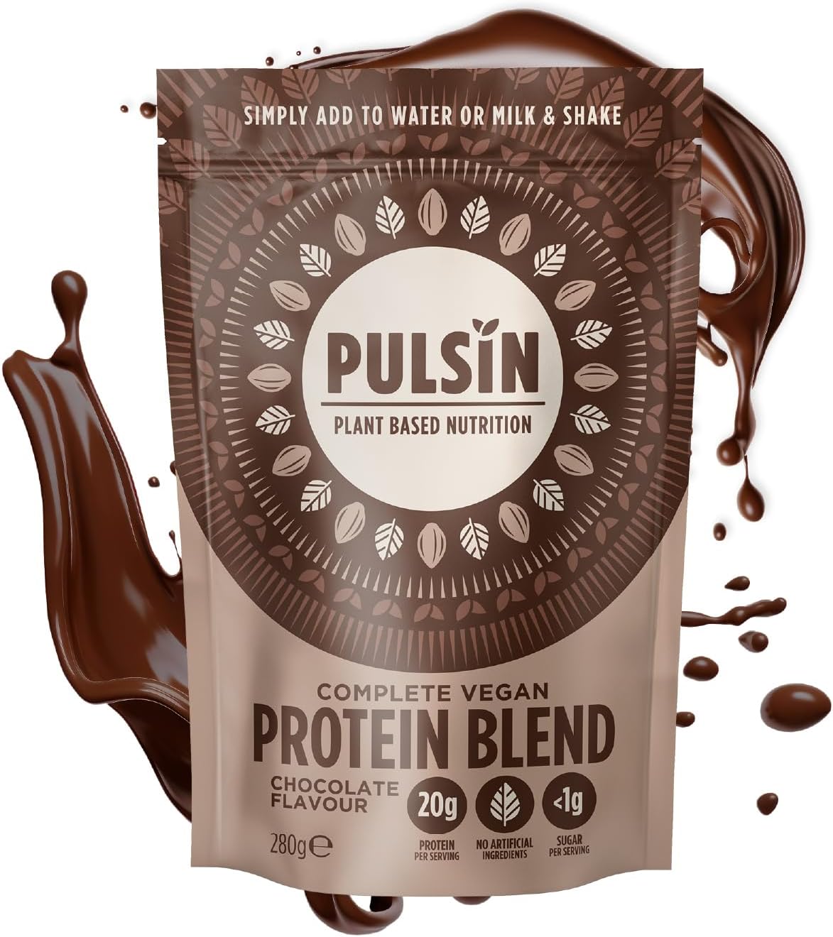 Pulsin - Chocolate Vegan Pea Protein Powder - 250g - 17.4g Protein, 2g Carbs, 97 Kcal Per Serving - Gluten Free, Plant Based, Palm Oil Free & Dairy Free