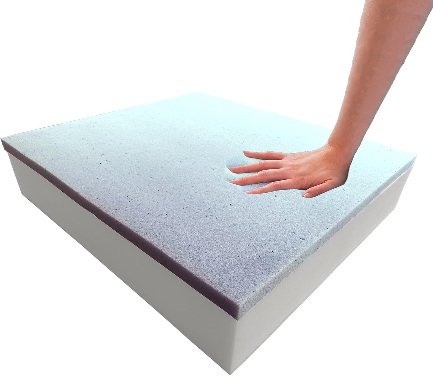 Foamma 2" x 22" x 22" Cooling Gel-Infused Memory Foam Cushion, High Density, Square Seat Replacement Padding, Chair Foam for Dining Chairs and Wheelchair Cushion Replacement