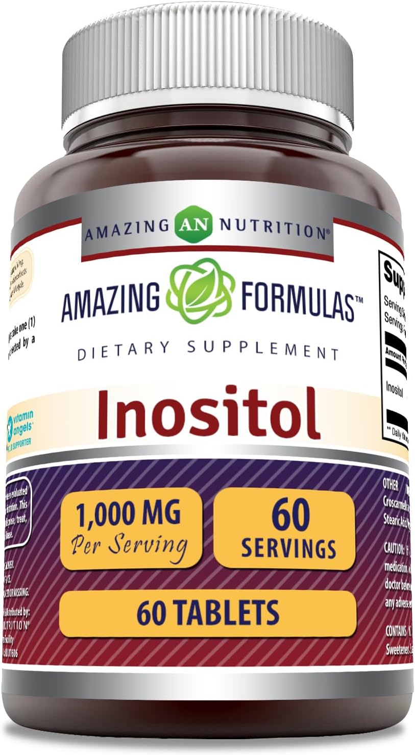 Amazing Formulas Inositol 1000 mg 60 Tablets | Vitamin B8 Supplement | Non GMO | Gluten Free | Made in USA