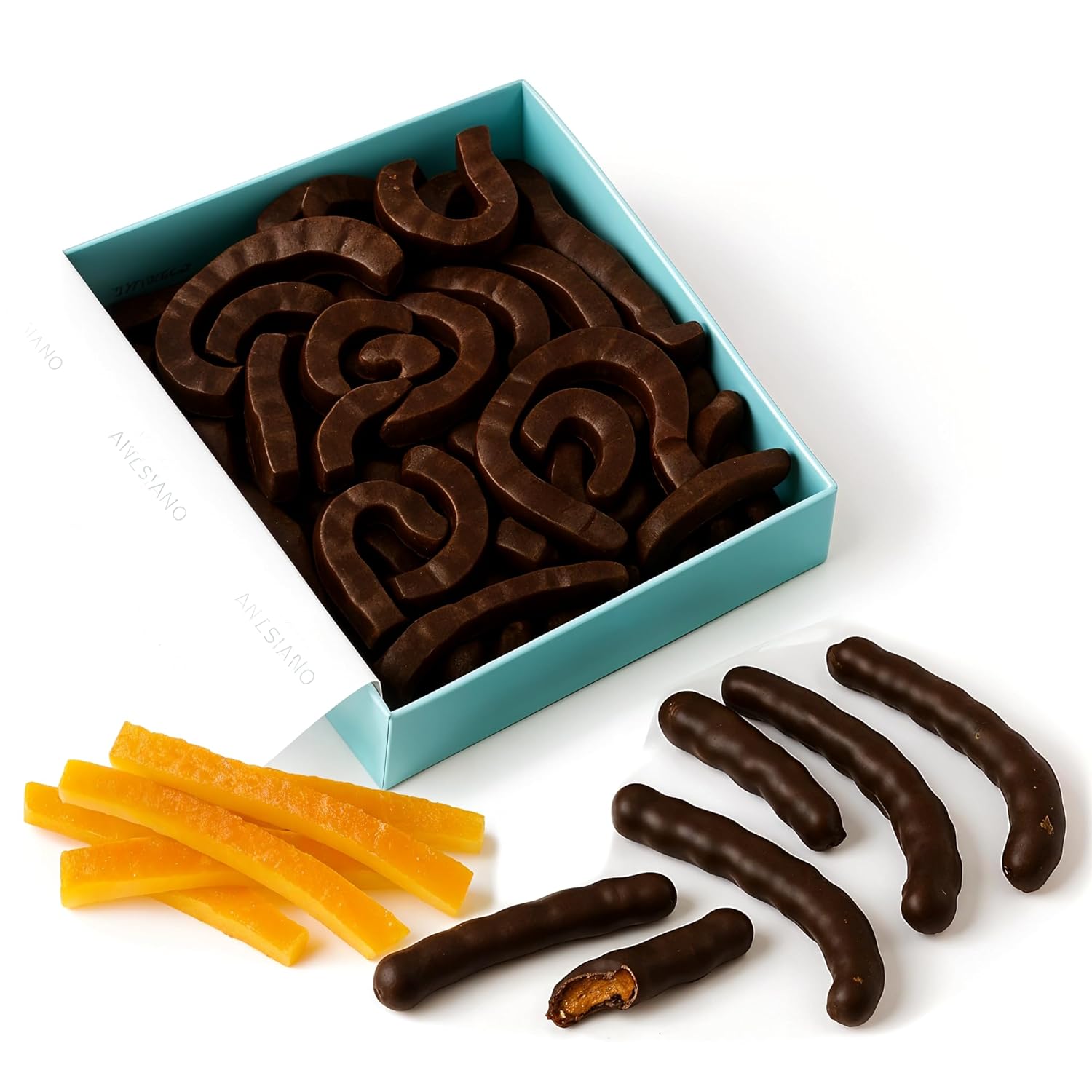 Andy Anand Gourmet Dark Chocolate Orange Peel | Fresh Orange Zest Infused in Rich Dark Chocolate | Divine, Decadent Gift Box | Exquisite Taste in Every Bite (1 lbs)