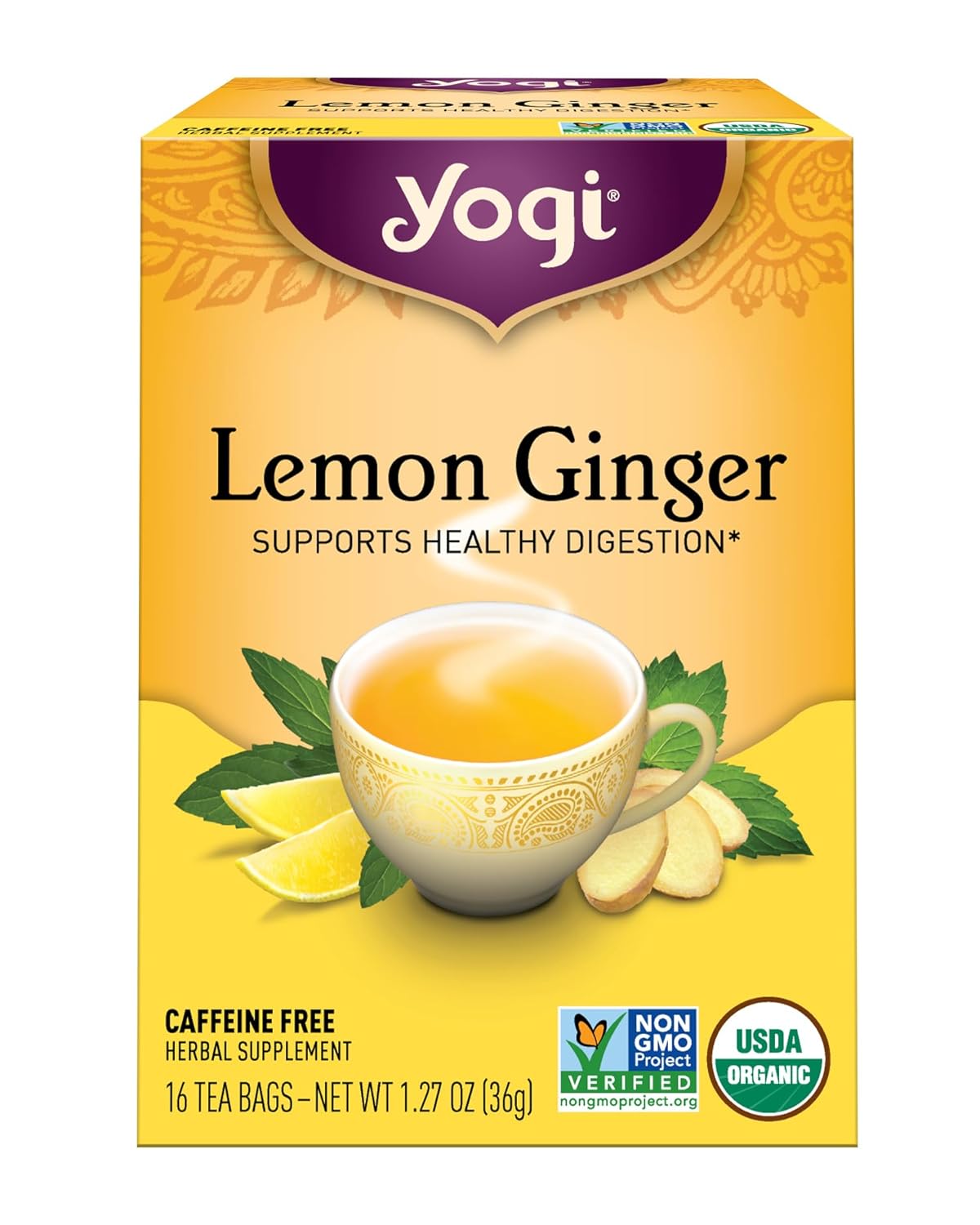 Yogi Tea Lemon Ginger Tea Bags, 16 ct