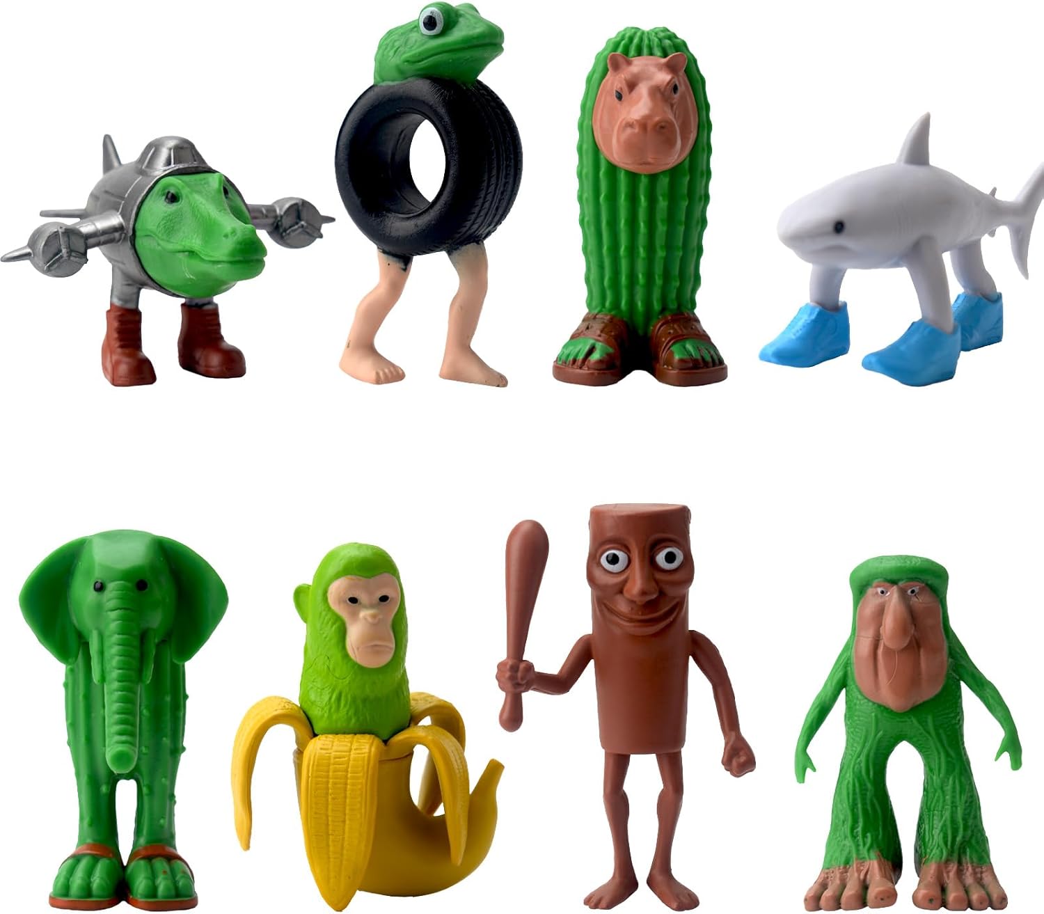 Yozexin Italian Brainrot Action Figures Set, 8 Pcs Tung Tung Tung Sahur Figure Toy, 3D Tralalero Tralala Desk Decor, Italian Brainrot Toys, Creative Home Decor and Collectible Figurines