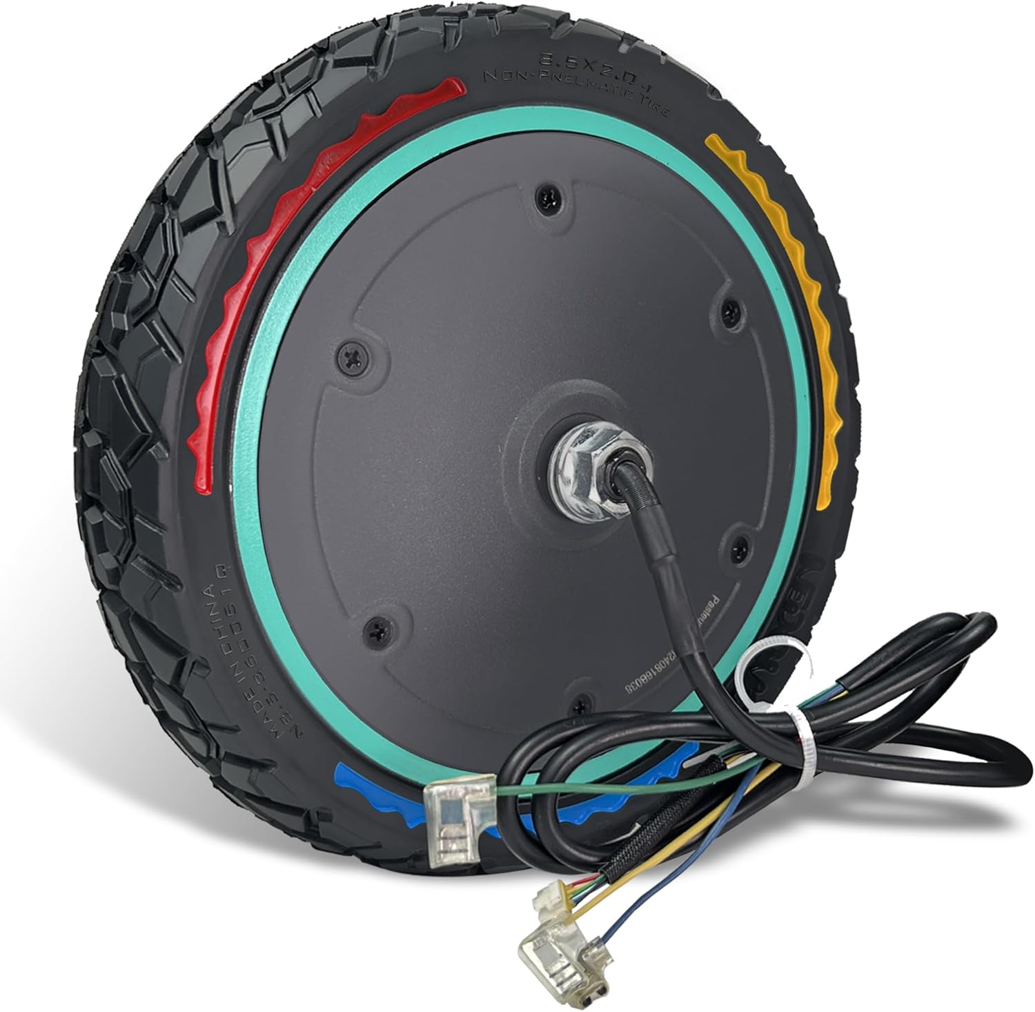 8.5x2.0 Inch Hub Motor Tire Fit for Gotrax GXL V2 Xiaomi M365/Pro Electric Scooter, 36V 350W Front Wheel Assembly, 50/75-6.1 8 1/2x2 Solid Tire, Explosion-proof, Non-slip, Easy to Install