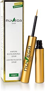 Nuvega Lash - Vegan Eyelash Serum & Eyebrow Serum for Long Eyelashes in just 4-6 Weeks I Lash Serum I Eyelash Growth Serum I Made in Germany I 1ml