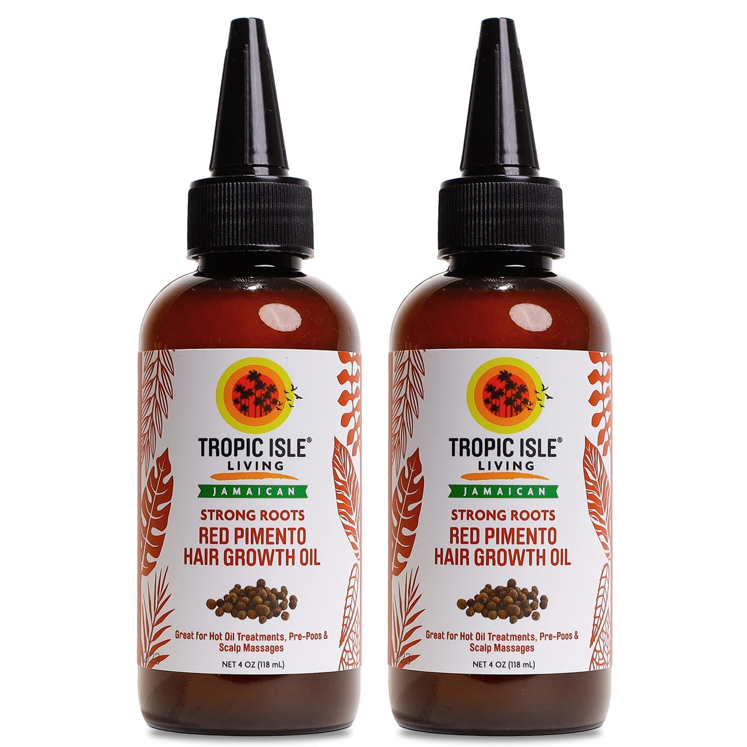 Strong Roots Red Pimento Hair Growth Oil 4 Oz (pack of 2) by Tropic Isle Living