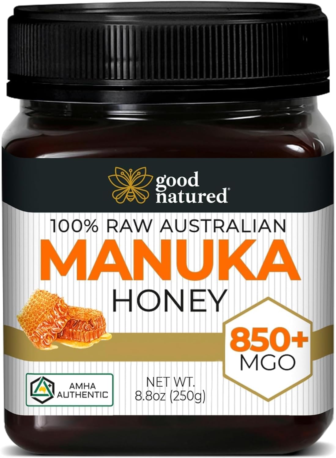 Good Natured Raw Manuka Honey MGO 850+ Super High-Strength Australian Manuka - Pure & Unprocessed Premium Honey - 250g