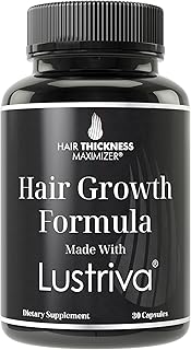 Lustriva + Biotin 10000mcg - Clinically Tested & Proven for Hair Growth & Skin in A Double-Blind Study. Hair & Skin Vitamins Supplement That Enhances Biotin Solubility by 40x. Pills for Women & Men.