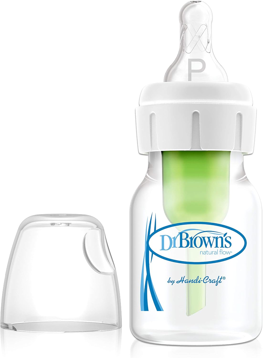 Dr Brown's Natural Flow Anti-Colic Narrow Baby Bottle, 2oz/60ml with Preemie Flow Teat, 1-Pack