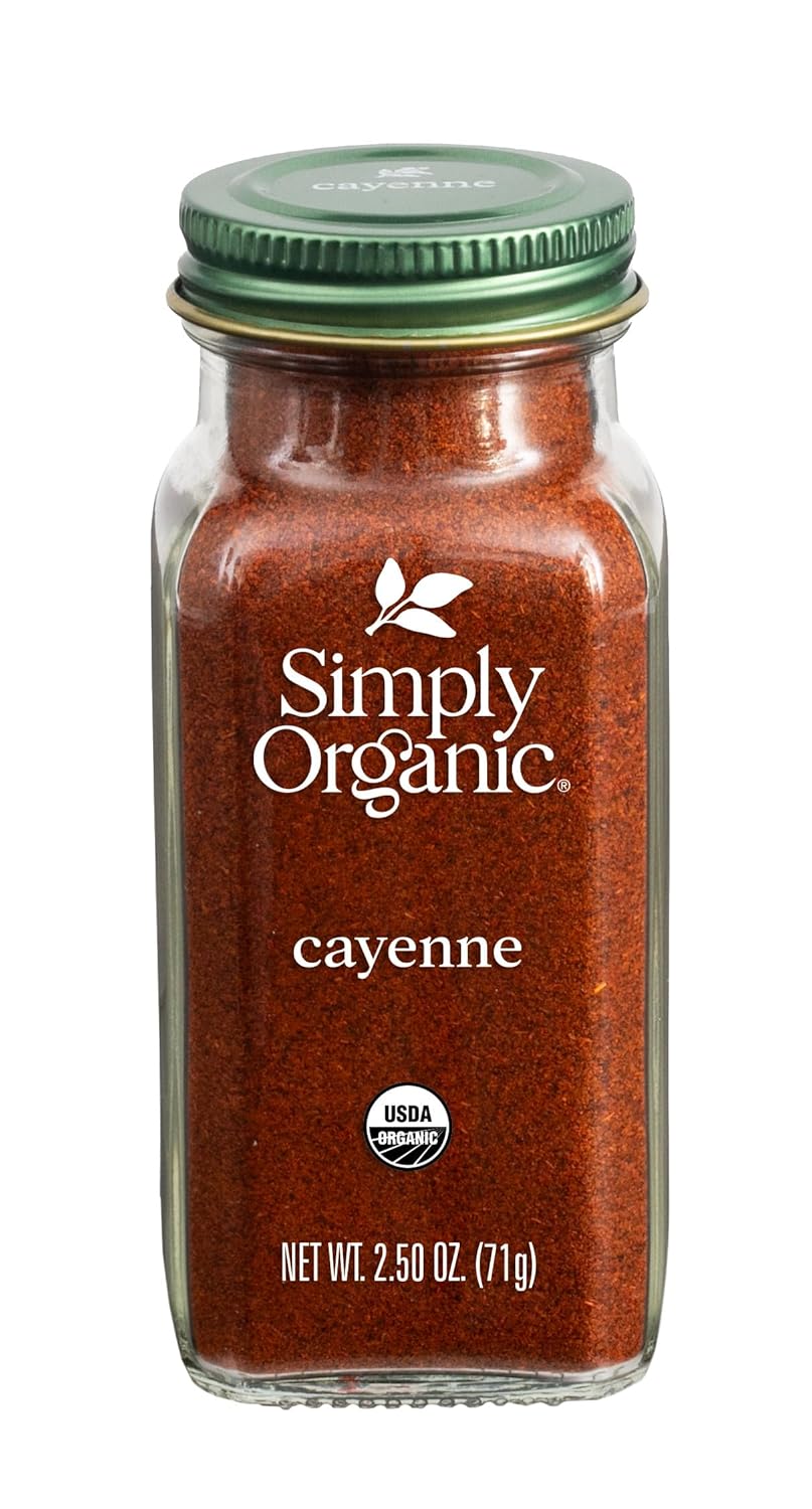 Simply Organic Cayenne Pepper, 2.89 Ounce, Pure, Organic Cayenne Peppers, No GMO's, Kosher Certified