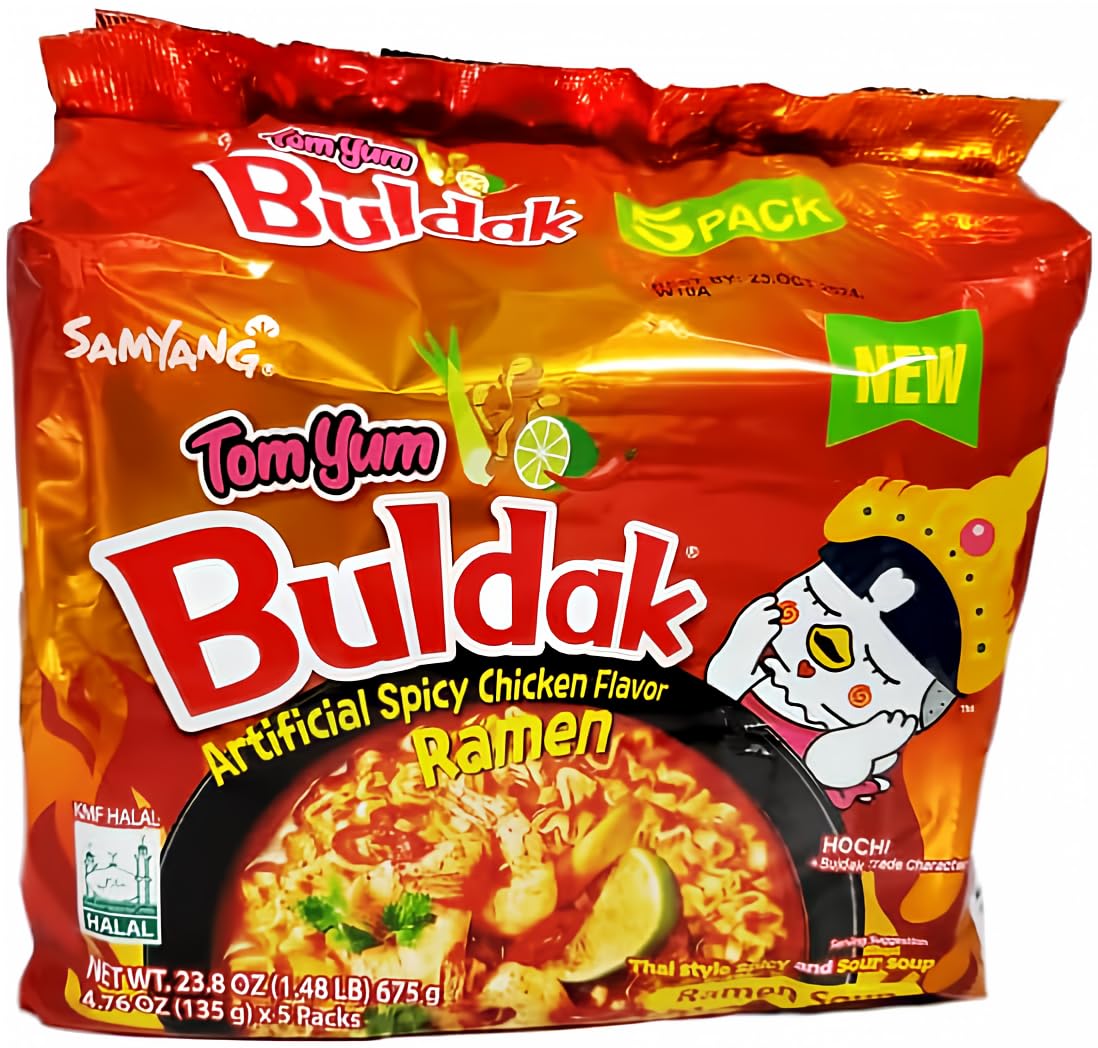 Haul SAMYANG Tom Yum Buldak Chicken Flavor - Thai-Style Spicy and Sour Ramen Soup – 23.8 Oz (pack of 1) (Total 5 pcs)