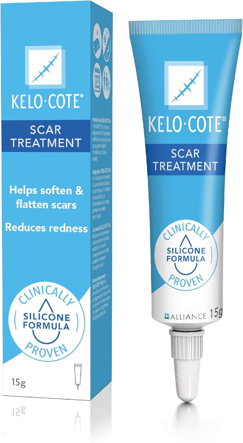 KELO-COTE Scar Gel 15g – Silicone Scar Treatment - Clinically Proven to Reduce Raised Scars - Reduces Redness & Itching, Ideal for Surgical, Burn & Acne Scars - Old & New Scars