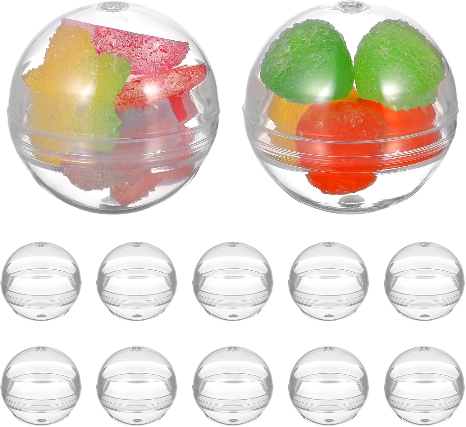 HOMSFOU 100pcs Empty Clear Round Capsules for Toy Gumball Machines 28MM Clear Fillable Ornaments Ball Plastic Containers Surprise for Kids Party Favor Prize Vending Machine Toys
