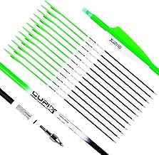 LWANO Carbon Arrow Archery 30inch Hunting Target Practice Arrows for Compound & Recurve Bow Spine 500 with Removable Tips (Pack of 12)