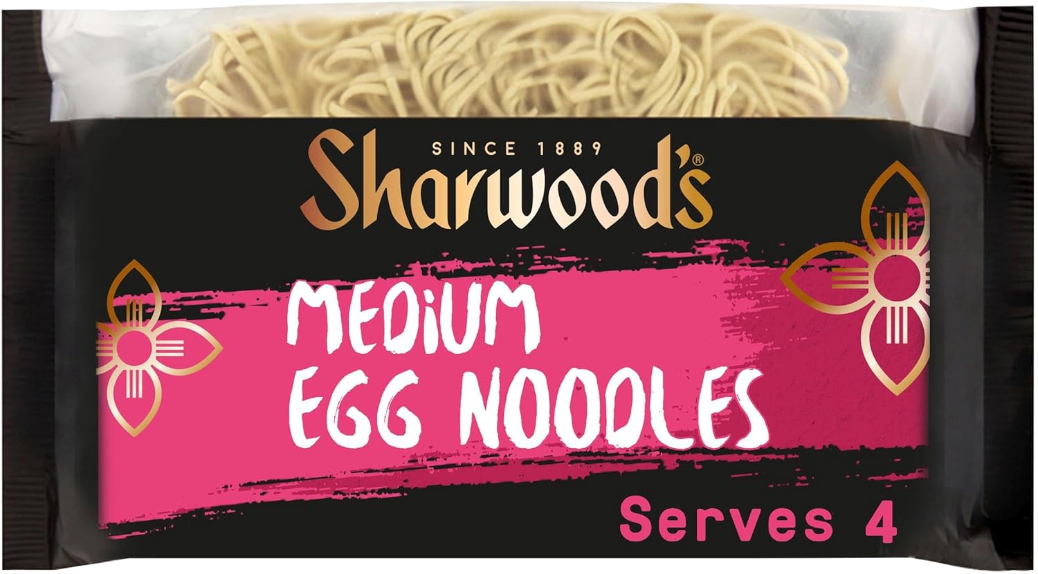 Sharwood's Medium Egg Noodles – Authentic Asian Style, Quick-Cook & Versatile, 226 g (Pack of 1 )
