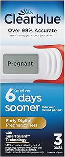 Clearblue Early Digital Pregnancy Test, Early Detection at Home Pregnancy Test, 3 Ct