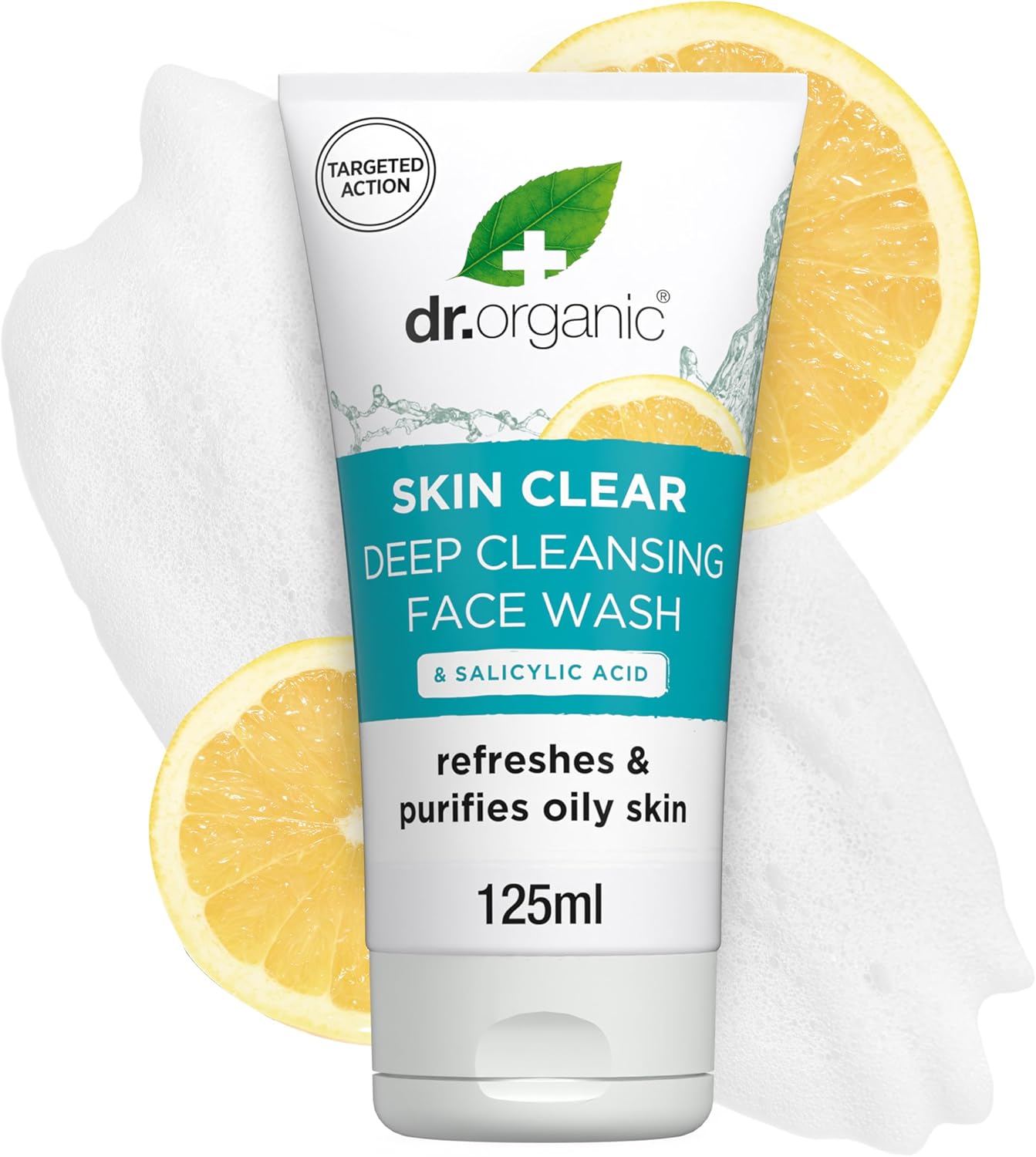 Dr Organic Skin Clear Face Wash, Cleansing, For Acne & Clear Skin, Salicylic Acid, Oily, Problem Skin, Natural, Vegan, Cruelty-Free, Paraben & SLS-Free, Recycled & Recyclable, Organic, 125ml
