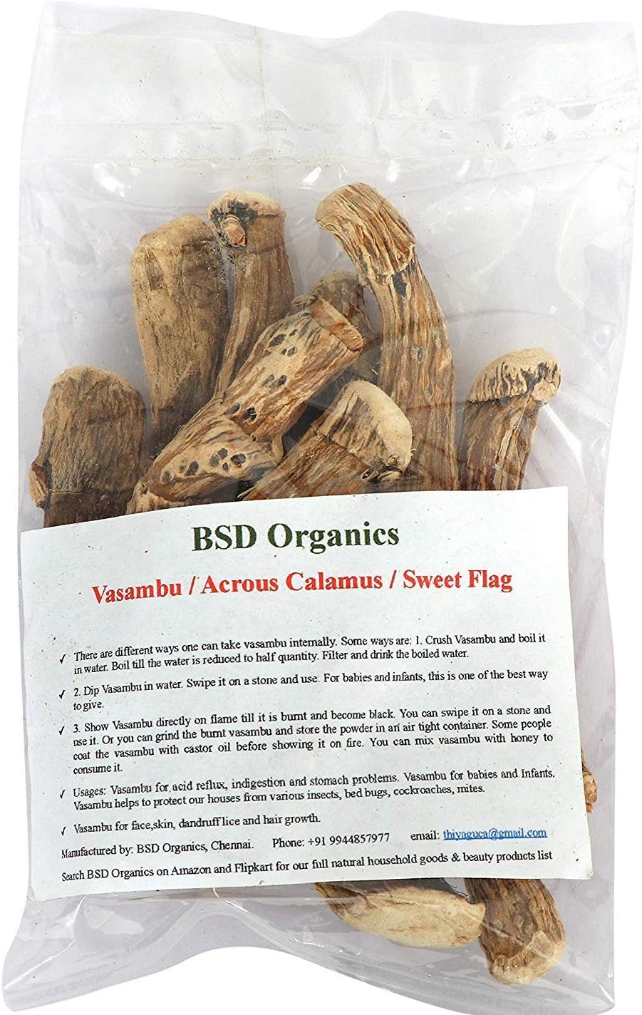 Sweet Flag/Acrous Calamus/Vasambu - 200 gram(0.44 pounds)