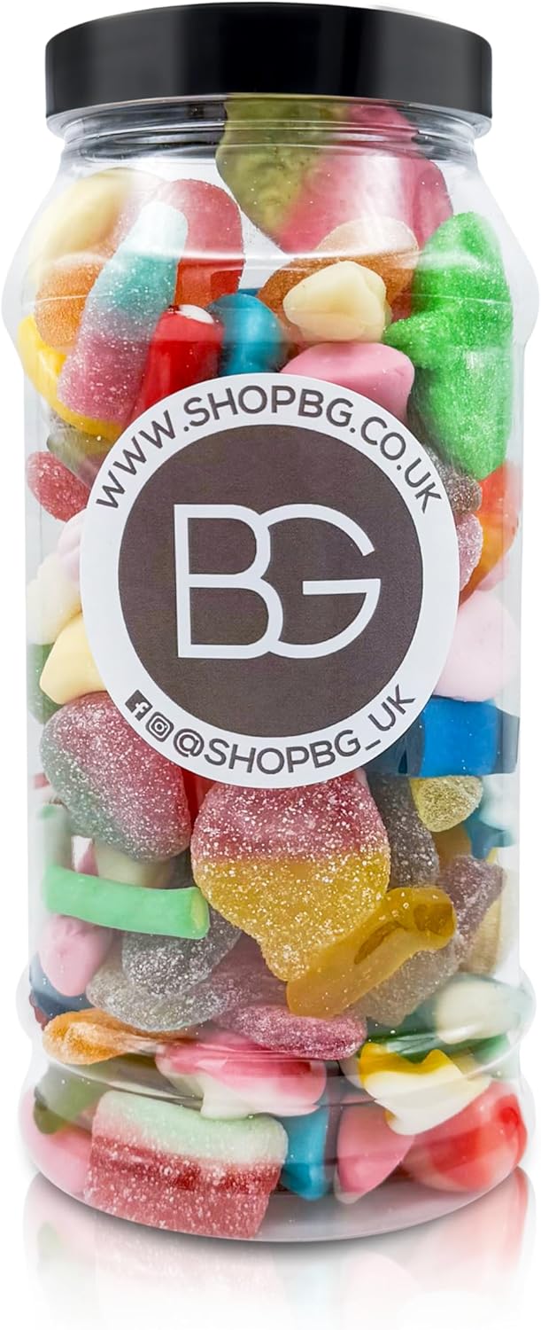 BG Quality Pick & Mix Sweet Jars | 600g Re-Sealable Sweetie Jar Retro Candy - Mixed Sweets