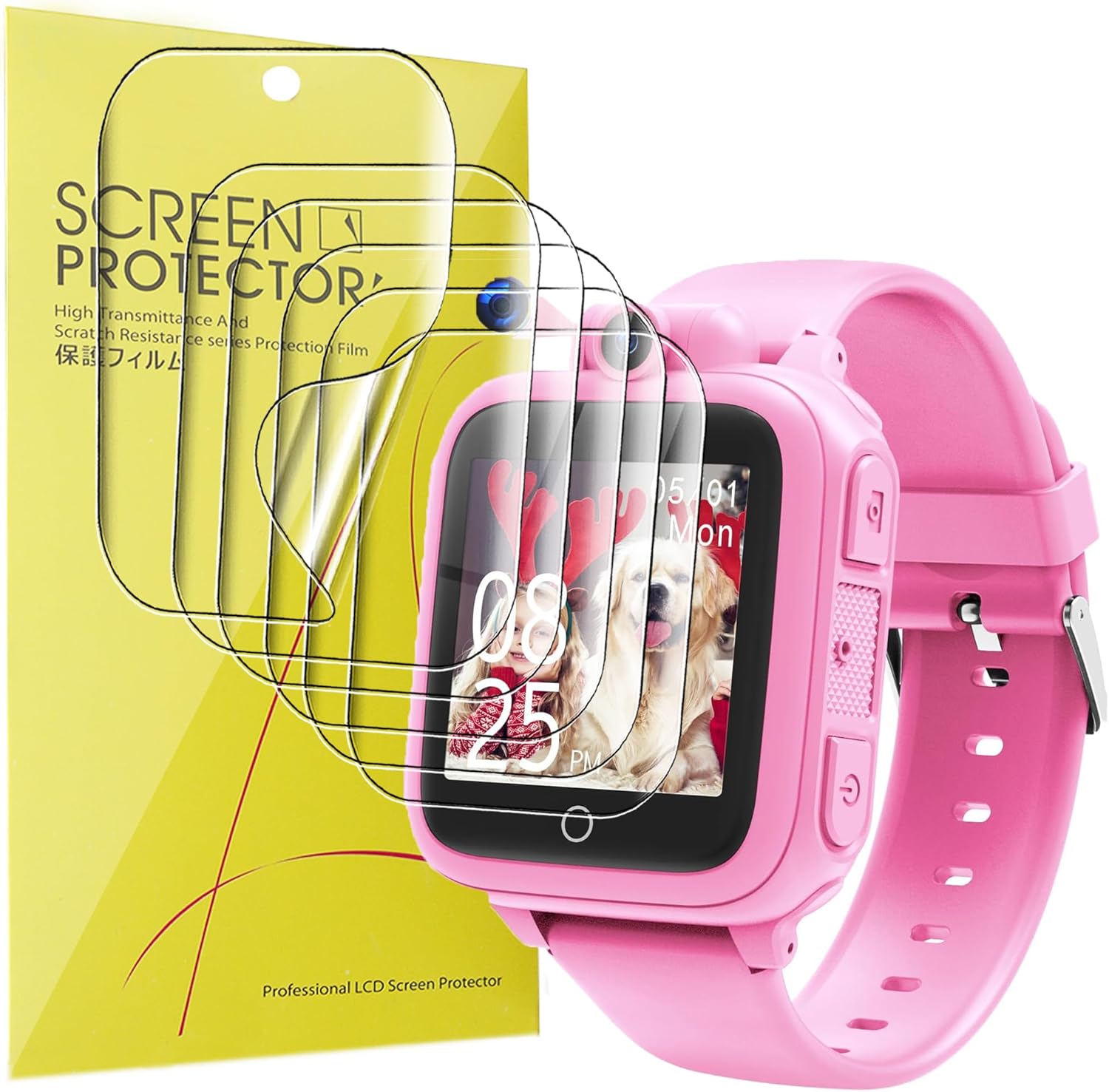 Compatible for Awatty Kids Smart Watch Screen Protector, [6 Pack] Full Coverage TPU Clear Film Compatible for Awatty S9 1.54 Kids Smart Watch/Lterfear S9 Smart Watch (6 Pack)