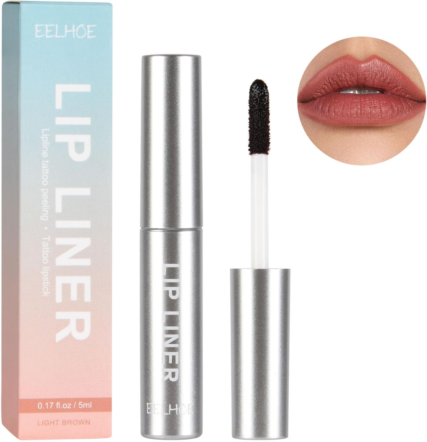 LOPHE Peel Off Lip Liner & Stain, Infused with Hyaluronic Acid & Vitamin, Waterproof & Transfer-proof, Highly Pigmented Peel Off Lip Liner Tattoo, Long Lasting Makeup Gift for Women
