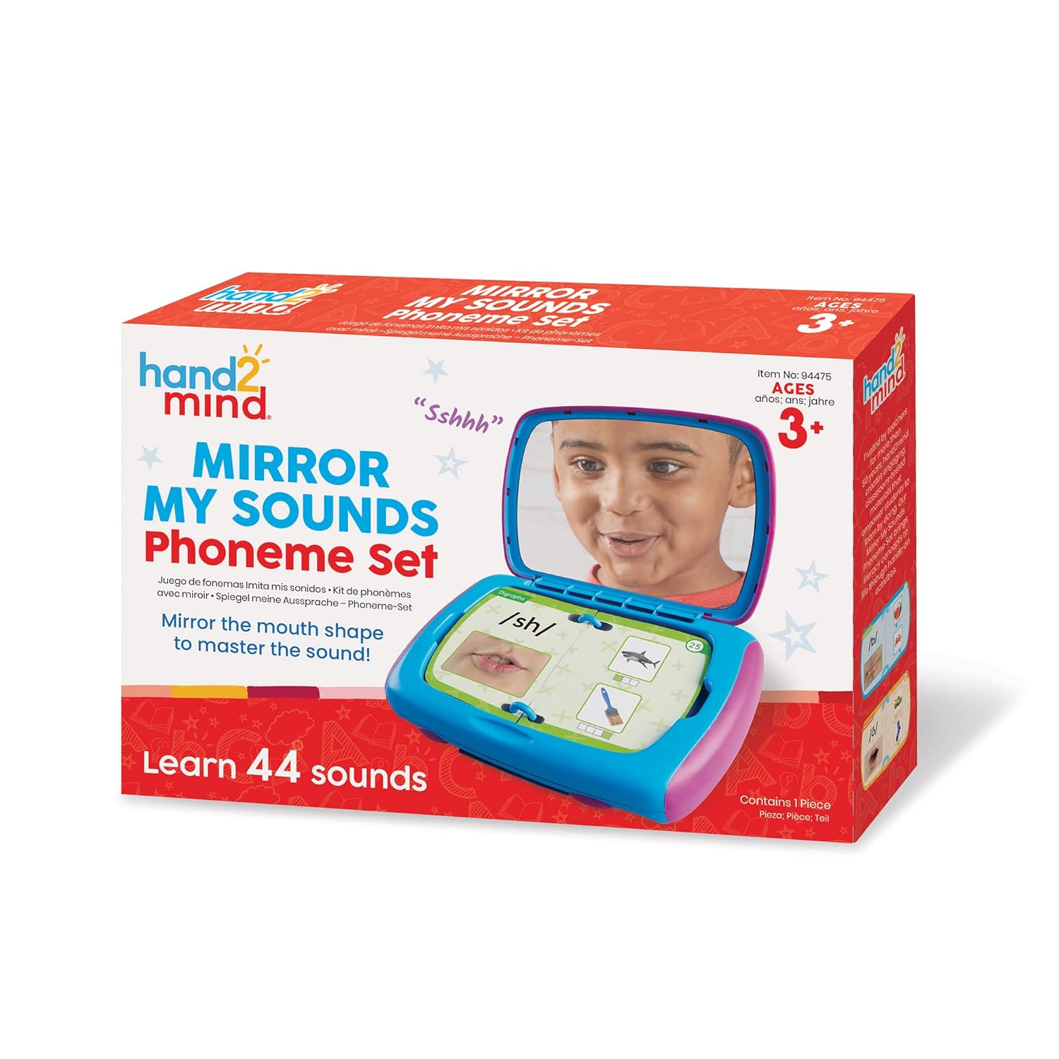 hand2mind Mirror My Sounds Phoneme Set, Letter Sounds Flash Cards, Toddler Speech Therapy Materials, Phonics for Kindergarten, Phonemic Awareness Manipulatives, Preschool Learning Activities