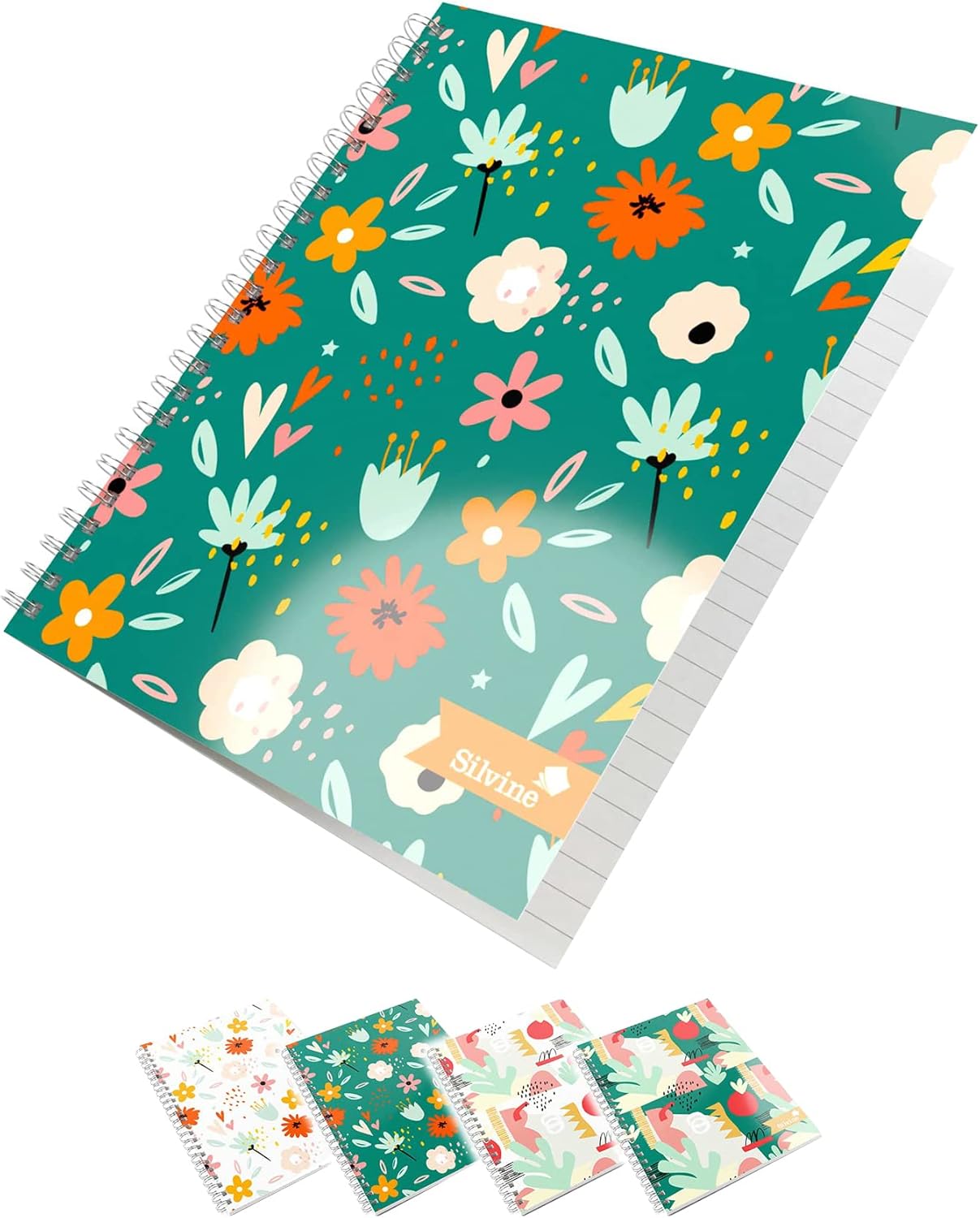 Silvine A5 Wirebound Notebooks in 4 Assorted Marlene West Designs. 160 Pages, Lined with Margin. Ref TWA5MW