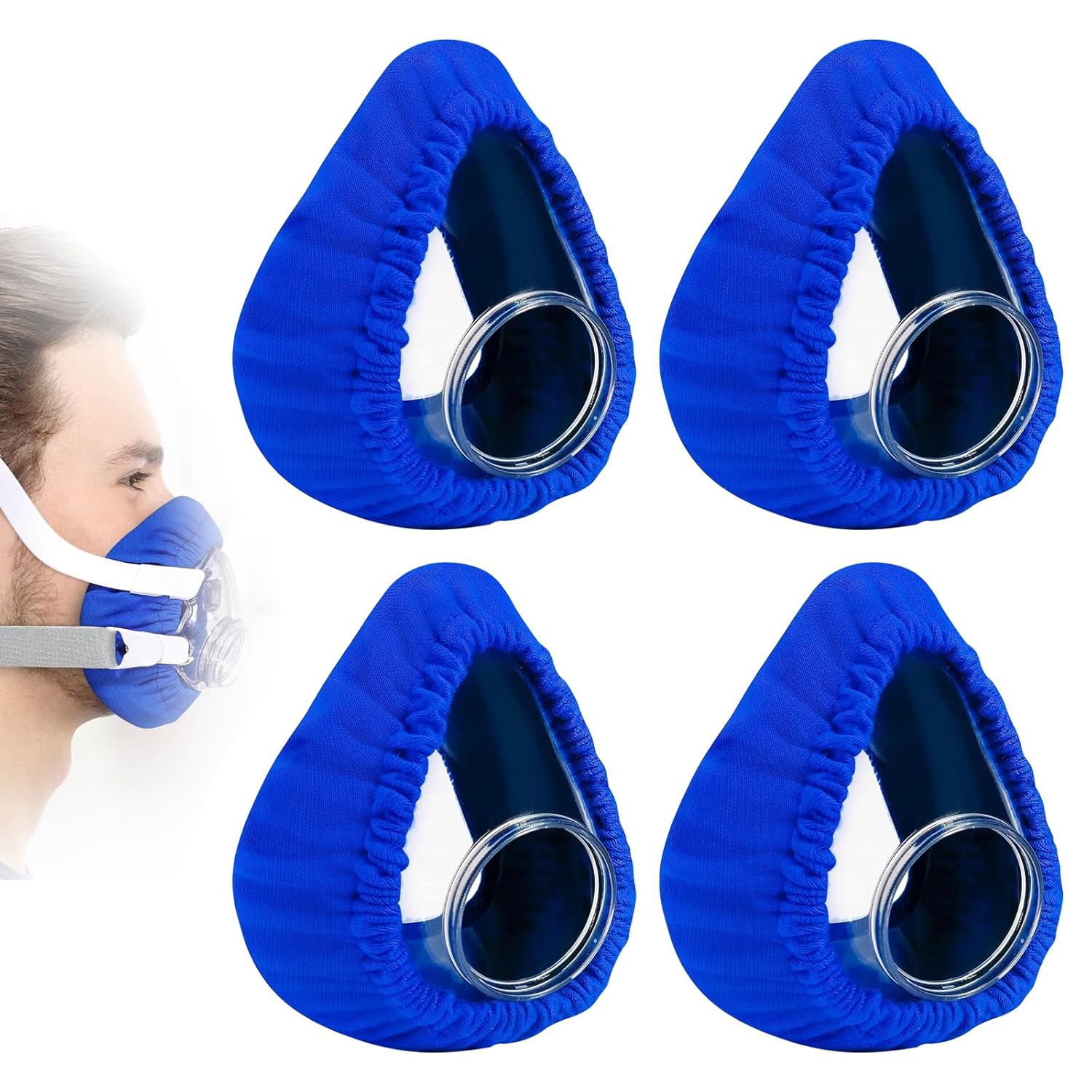 Mask Liners Soft Mask Cushion Covers for CPAP Reusable Face Cushion Pads Elastic Mask Liners Reduces Air Leaks Fits for Most Full Face CPAP Masks 4 Pcs