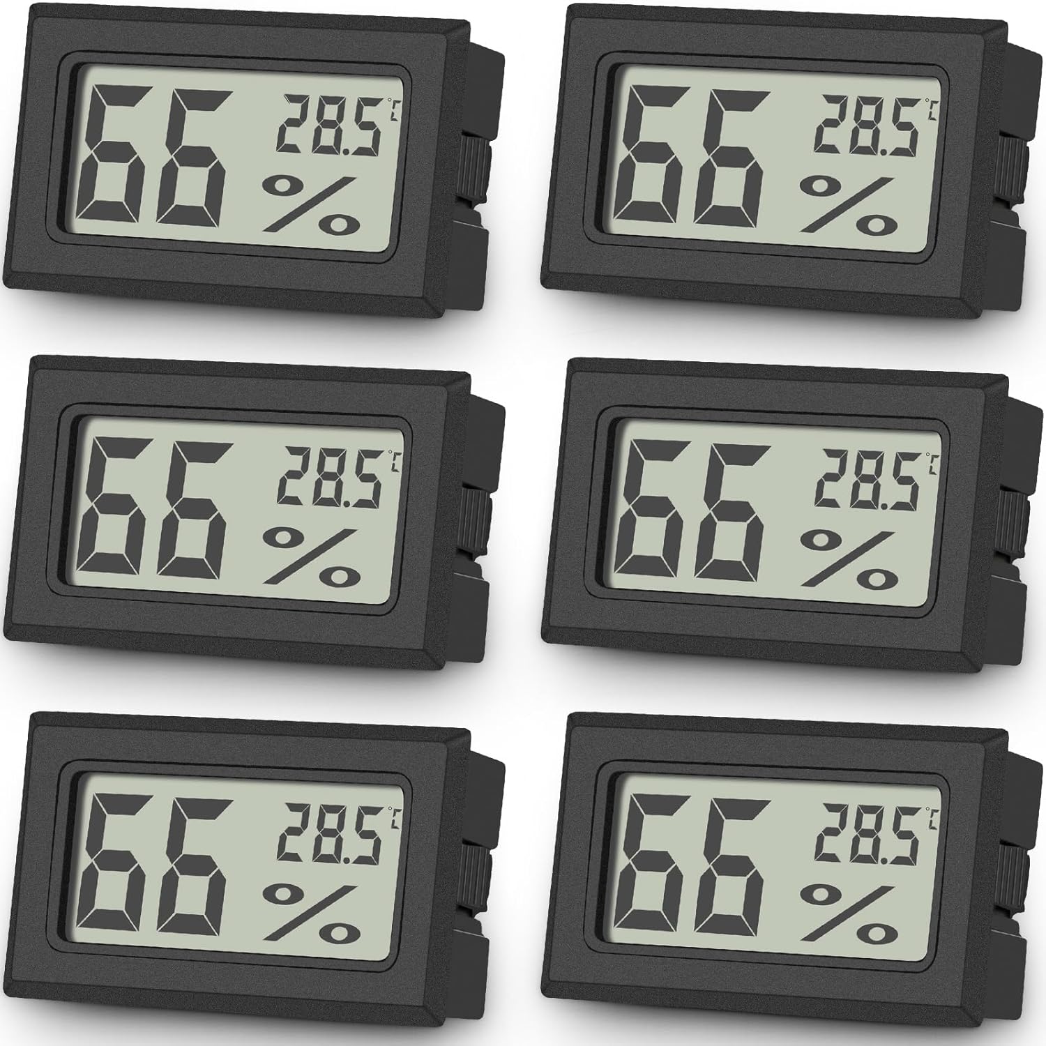 Vaikby 6-Pack Room Thermometer Hygrometer - Digital Humidity Meter & Temperature Gauge with Large LCD Display for Home, Office, Greenhouse, Baby Room - Thermometer Room Temperature & Hydrometer