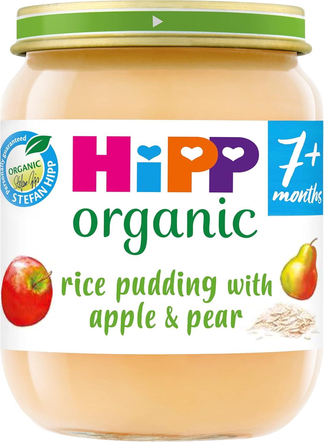 HiPP Organic Rice Pudding with Apple & Pear Baby Food Jar 7+ Months 160g (Pack of 6)